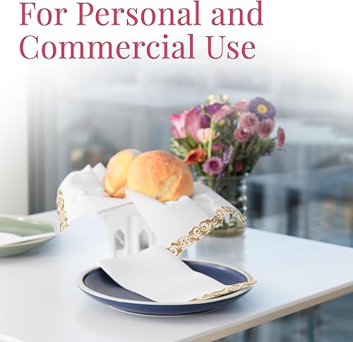 Miniatura 7 de Prestee 50 servilletas de baño desechables de lino (blancodorado), toallas de invitados desechables para baño, servilletas desechables de boda,