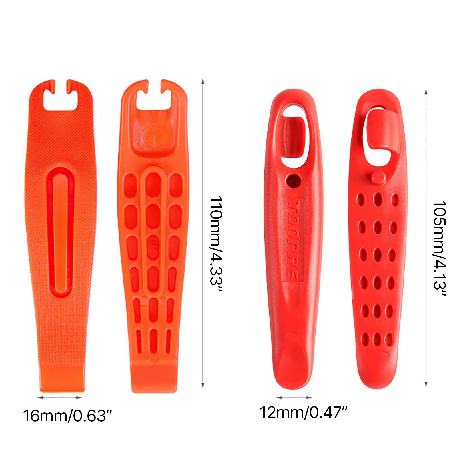 Prasacco 3 Leve Portatili Per Pneumatici Bicicletta - Strumenti Di Riparazione In Plastica Nera 10,5x1,7 Cm - Per MTB, Strada, Pieghevoli - 5