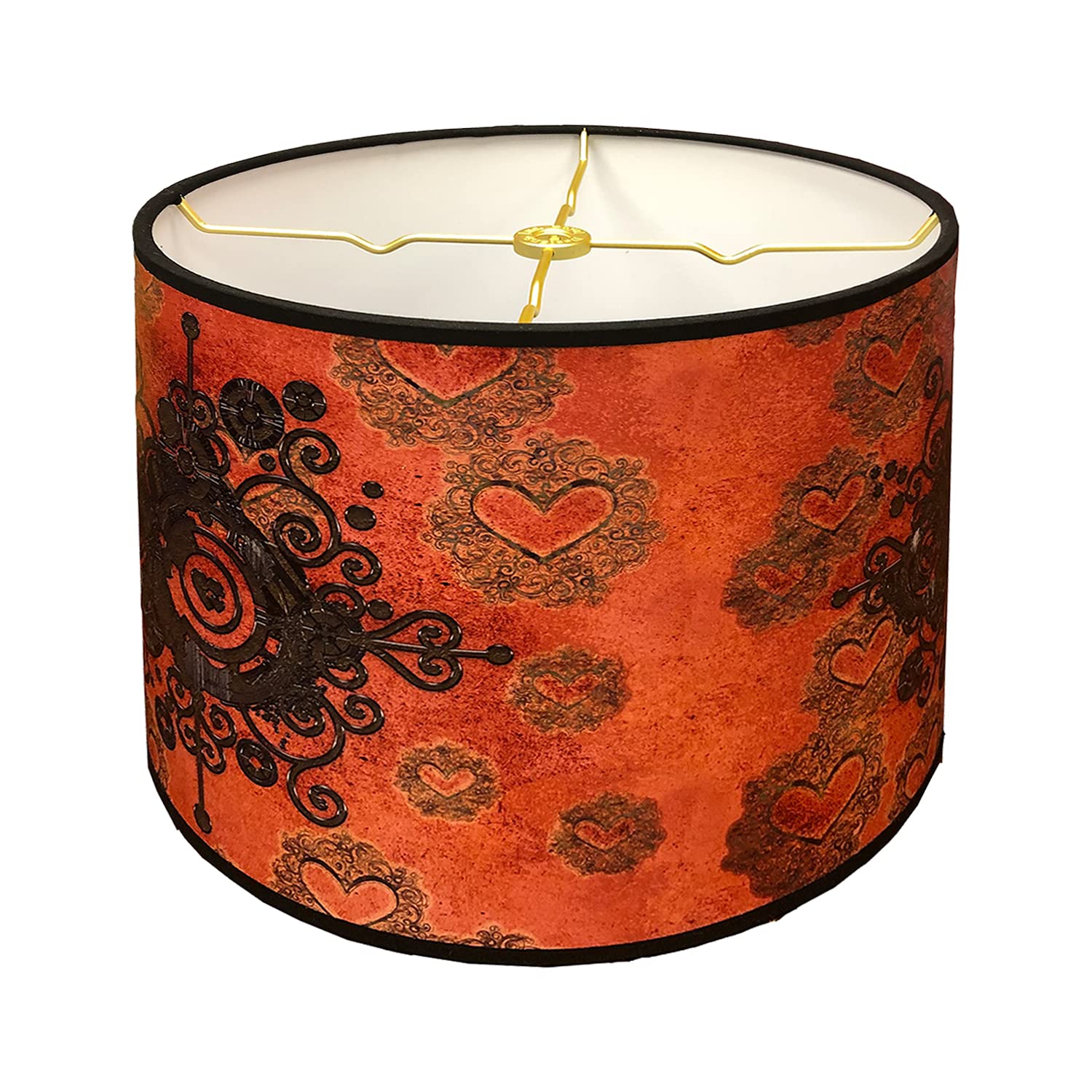 Royal Designs, Inc. Trendy Decorative Handmade Lamp Shade, Made in USA, 10in, HBC-8066-10, Steampunk Heart