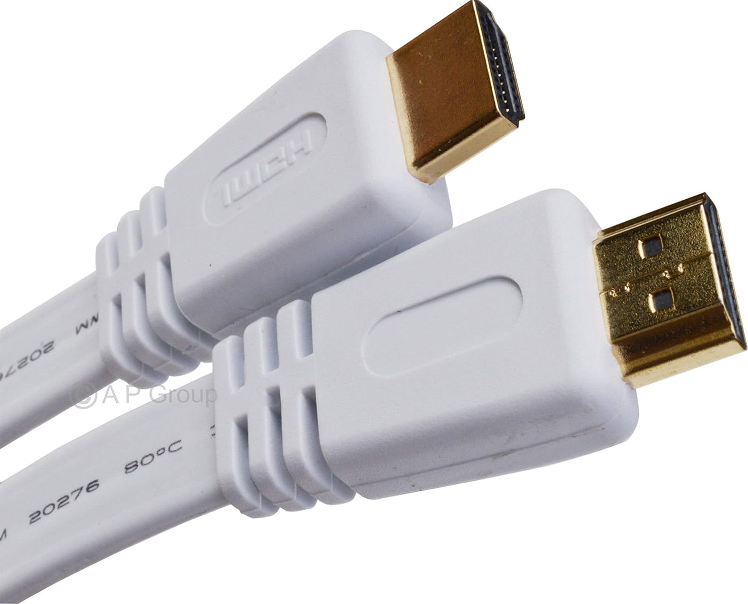 rhinocables® WHITE Flat HDMI Cable Lead 1080p Low Profile Under Carpet