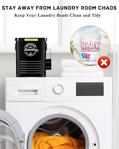 Miniatura 2 de Dispensador de contenedor de detergente en polvo para lavandería para la organización del cuarto de lavado. Dispensador de jabón metálico para