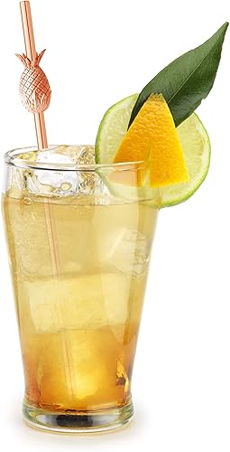 Miniatura 3 de Homestia - Pajitas de metal rosa de 10.5 pulgadas, pajitas reutilizables de acero inoxidable con funda, pajitas largas para beber cócteles, batidos,