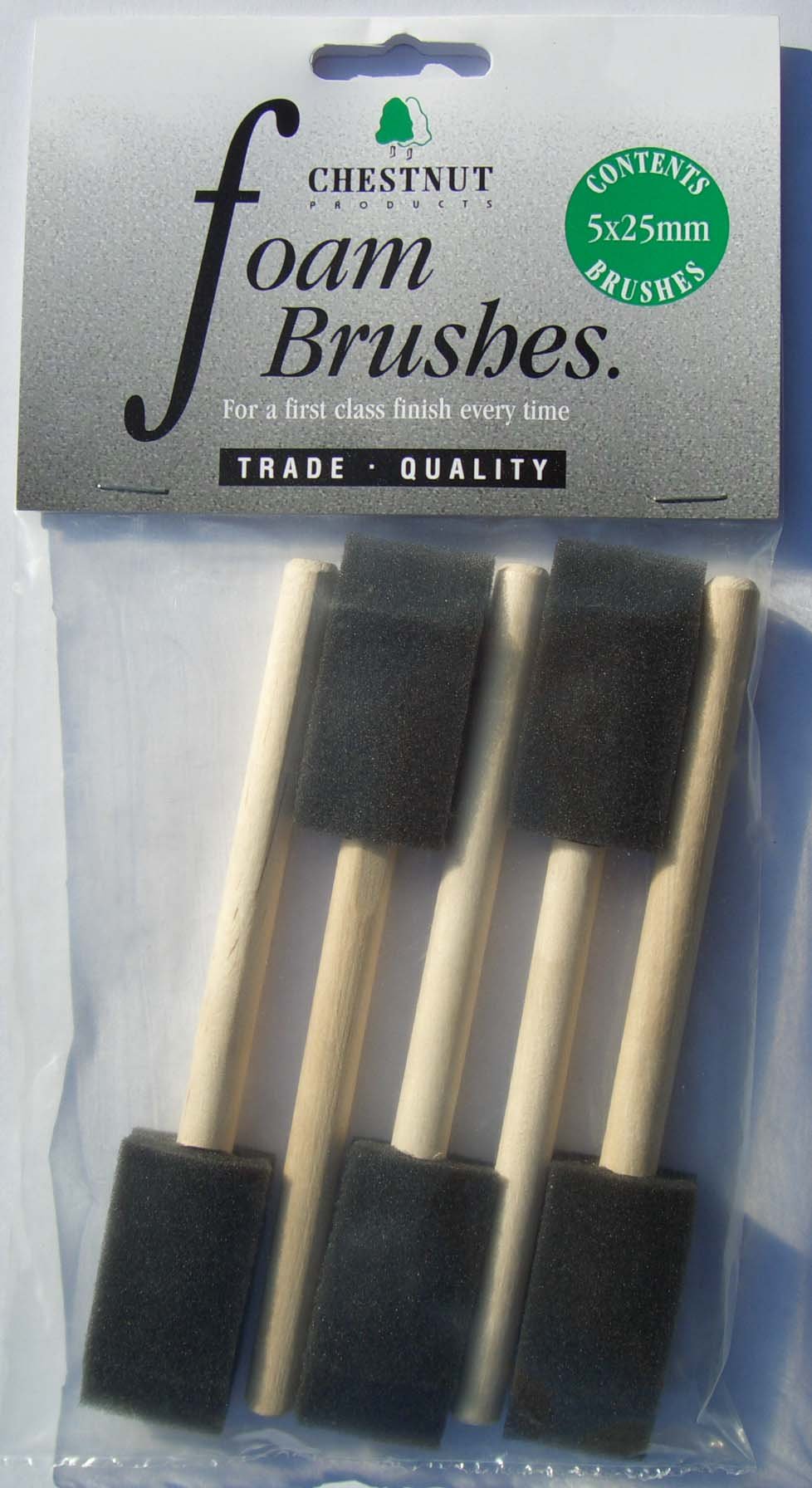 Chestnut Products Chestnut Fb25 Foam Brushes 25Mm, Pack Of 5
