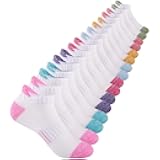 Girls Socks Ankle Athletic Socks For Kids 4-6 6-8 8-10 Years Old Short Socks With Cushioned Sole 8 Pairs