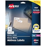 Avery® Return Address Labels with Sure Feed® and Easy Peel® Technology, 6523, Rectangle, 2/3" x 1-3/4", Glossy White, Pack of 600 – view 1