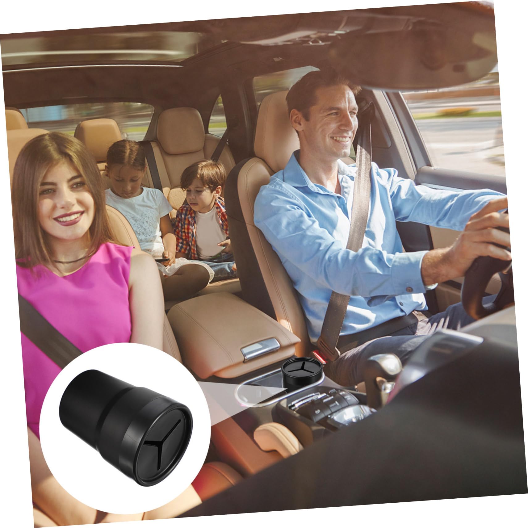 Amosfun 2 Ensembles Poubelle De Voiture Compacte Avec Couvercle Conteneur À Déchets Forme De Tasse Pour Voiture Et Maison Pour Intérieur Propre Et Ordonné 2 Pièces * 2