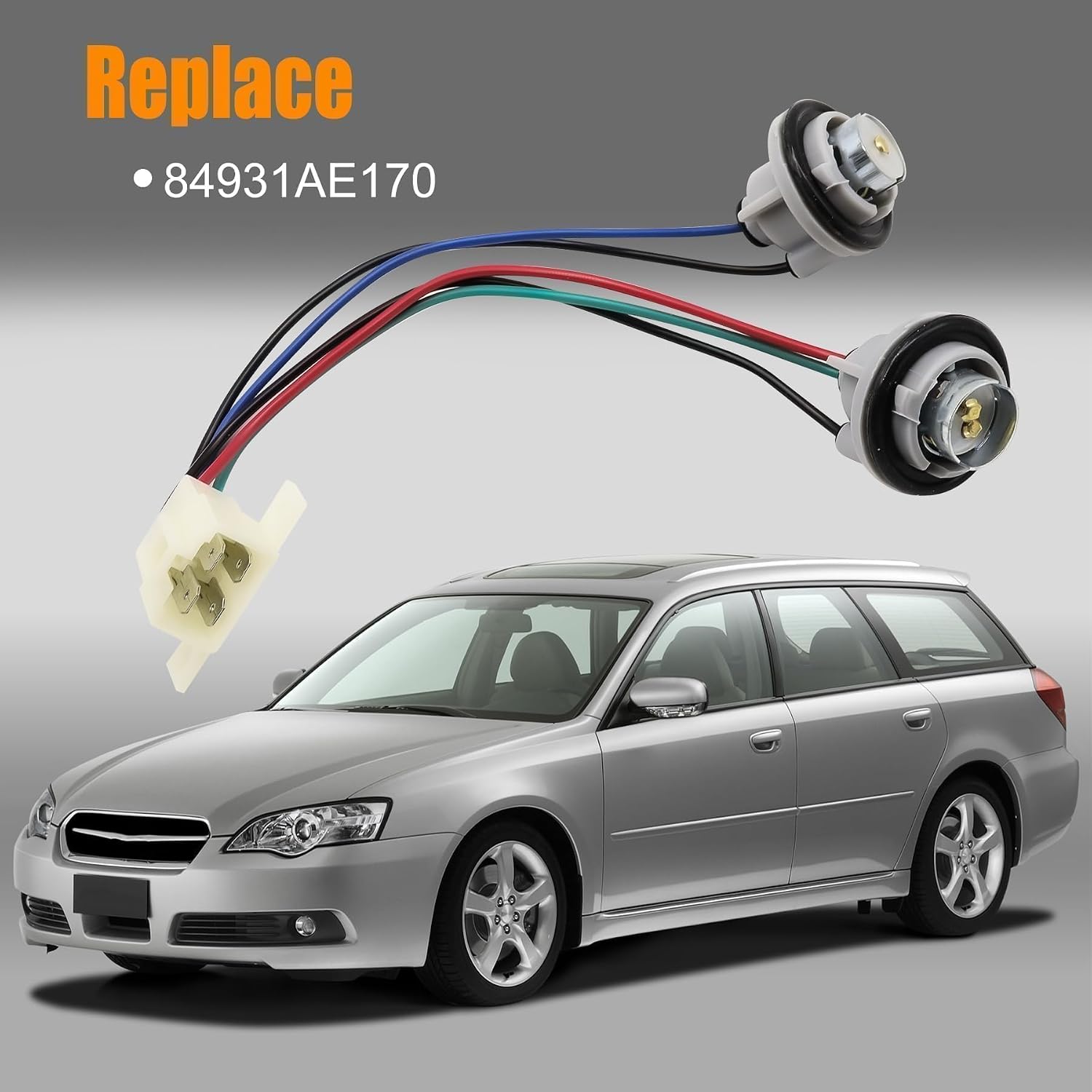 84931AE170 Tail Light Socket Harness Fit for Subaru Legacy Outback 2000 2001 2002 2003 2004 Left and Right Side Taillight Tail Light Lamp Socket Set Wire Harness