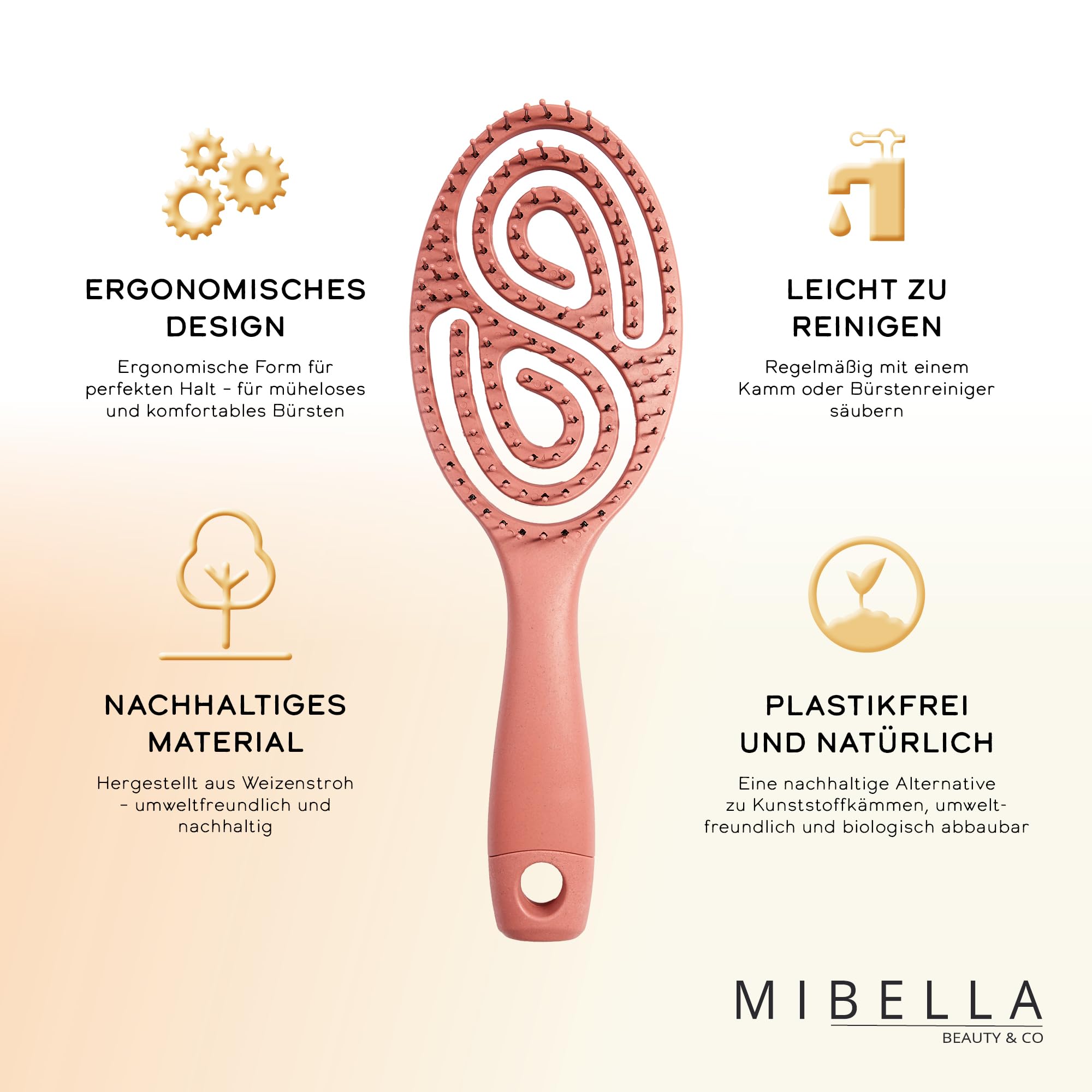 MIBELLA BEAUTY & CO Hair Brush without Pulling for Men and Women - Image 3