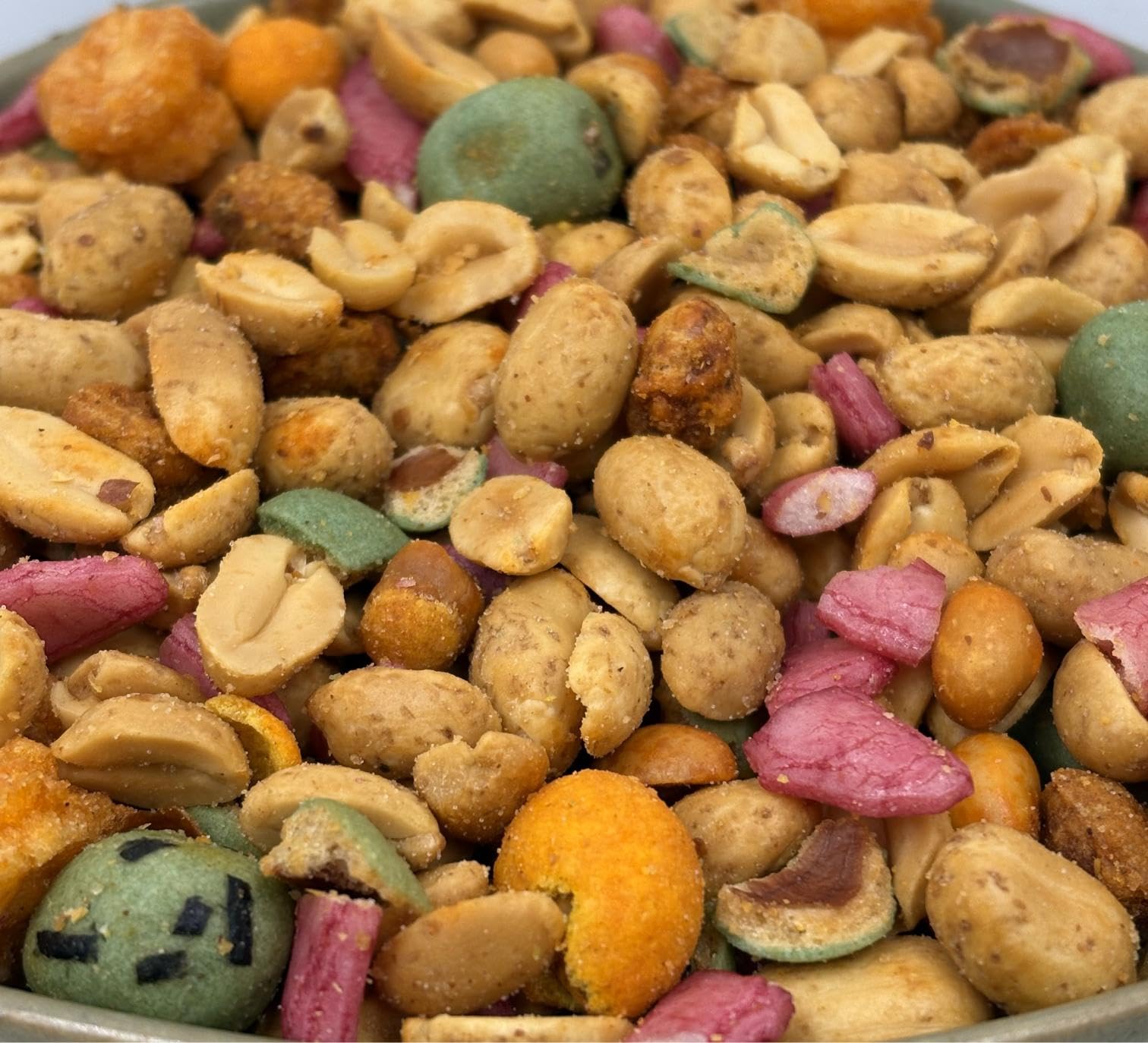 NULTHY – 1 kg Mix Épicé au Wasabi – Cacahuètes, Biscuits de Riz, Sauce Soja, Sésame et Wasabi – Fruits Secs – Saveur Intense et Croquante
