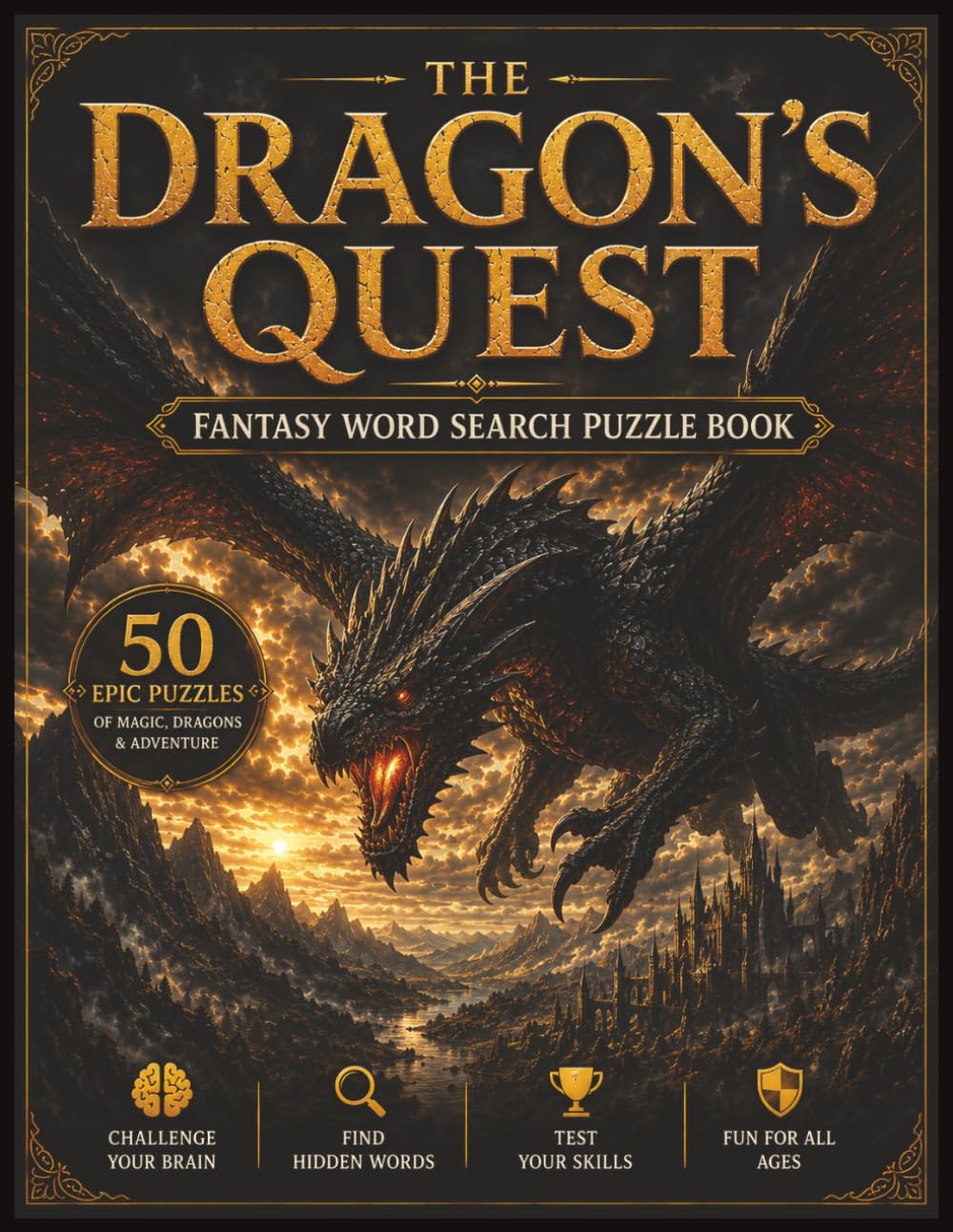 The Dragon's Quest: Fantasy Word Search Puzzle Book: 50 Epic Puzzles of Magic, Dragons, Wizards & Kingdoms