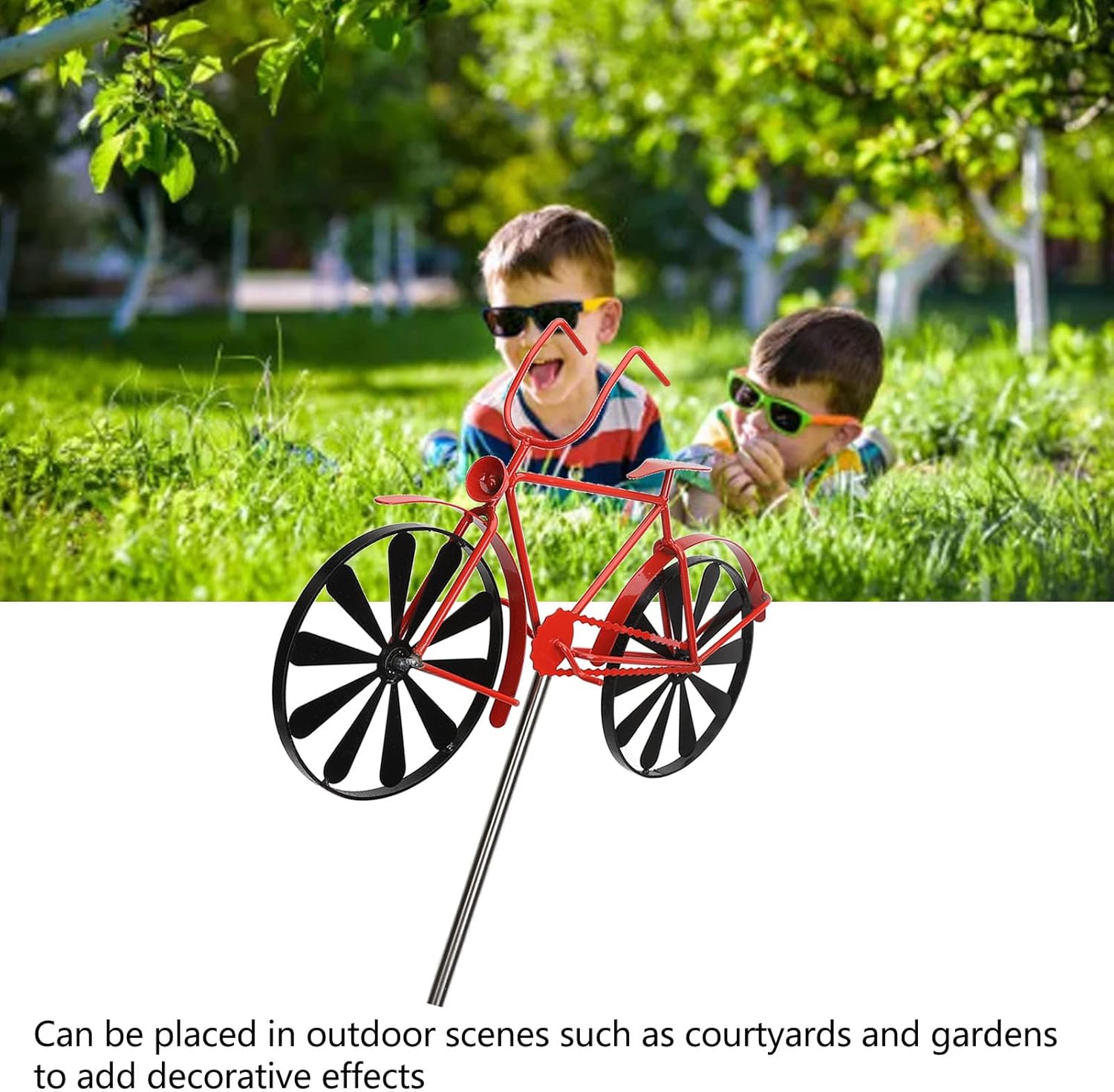 Pssopp Wind, Red, Whimsical Garden Decor, Iron, Gentle Sound Generation