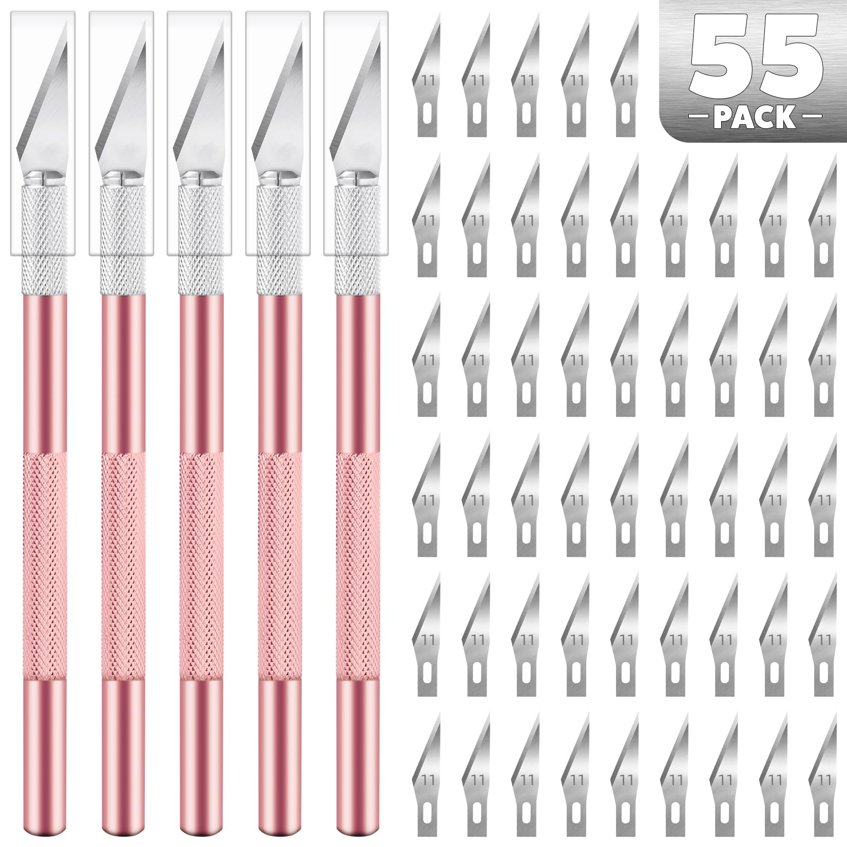 55PCS Exacto Knife Set, Craft Knife, Hobby Knives with 50PCS Blades