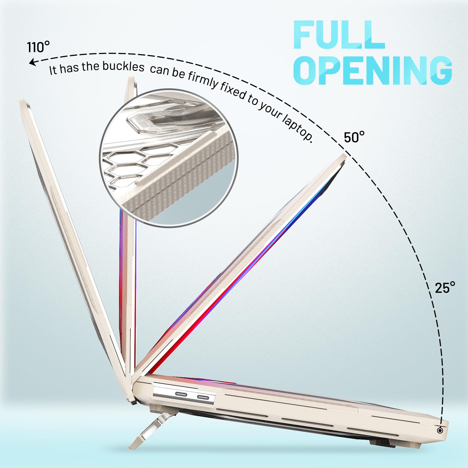 Custodia Hybird compatibile per MacBook Pro 13" 2022/2020/2018, guscio rigido classico in PC a nido d'ape + custodia in TPU con cavalletto pieghevole