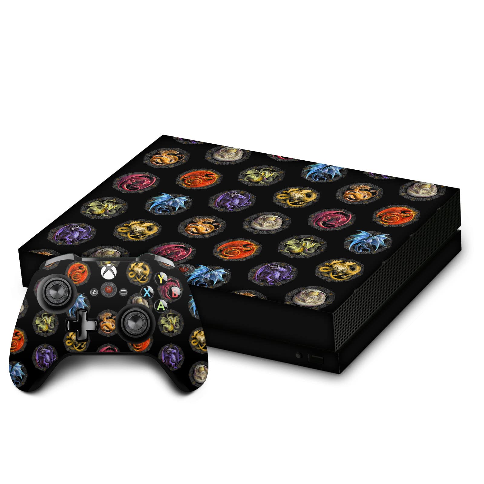 Head Case Designs sous Licence Officielle Anne Stokes Modèle de Dragons Dragons des Sabbats Vinyle Autocollant De Jeu Peau Autocollant Compatible avec Xbox One X Console and Controller Bundle