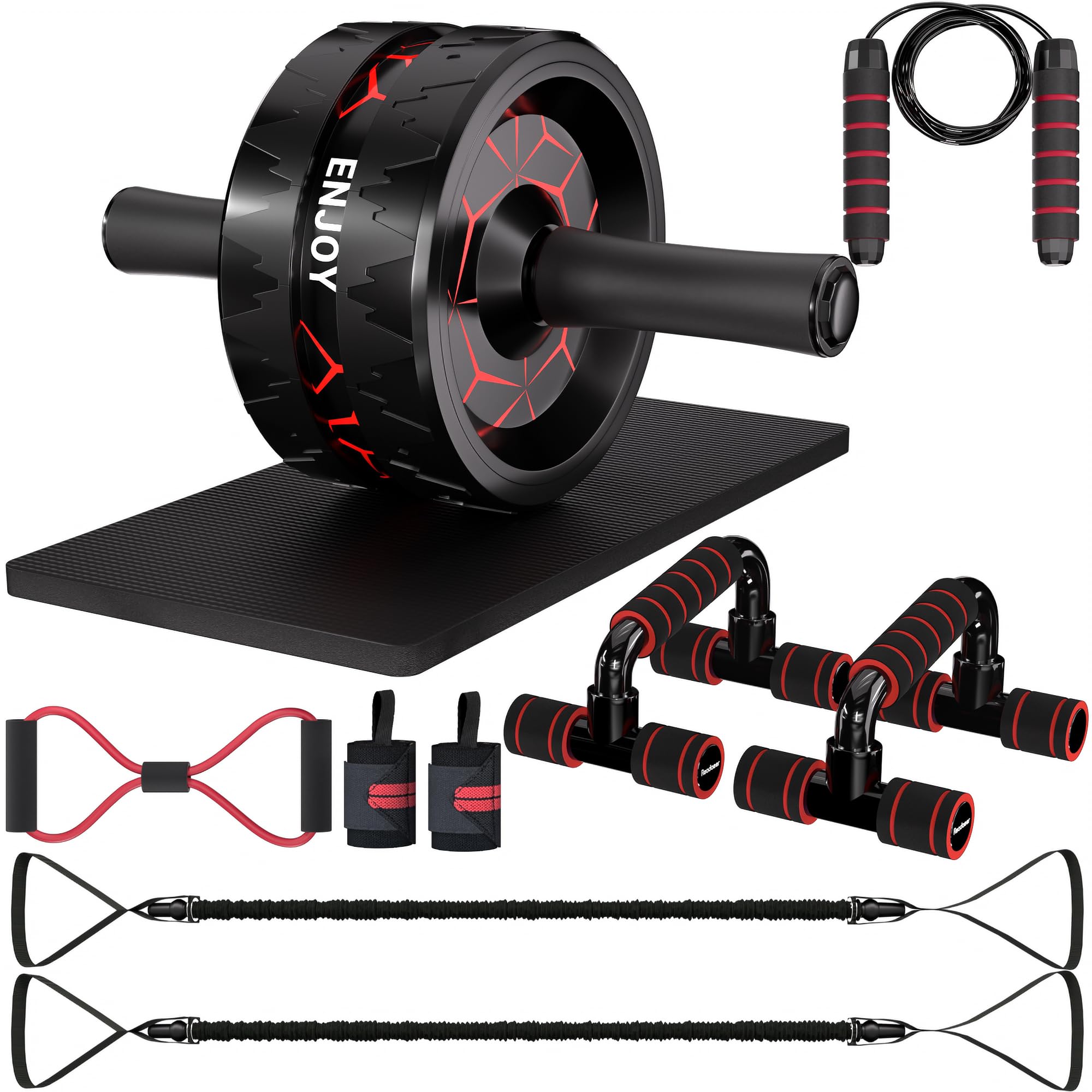 Ab Roller Wheel Exercise Kit for Fitness Enthusiasts at Home
| Readaeer Ab Exercise Wheels with Resistance Bands for Co 