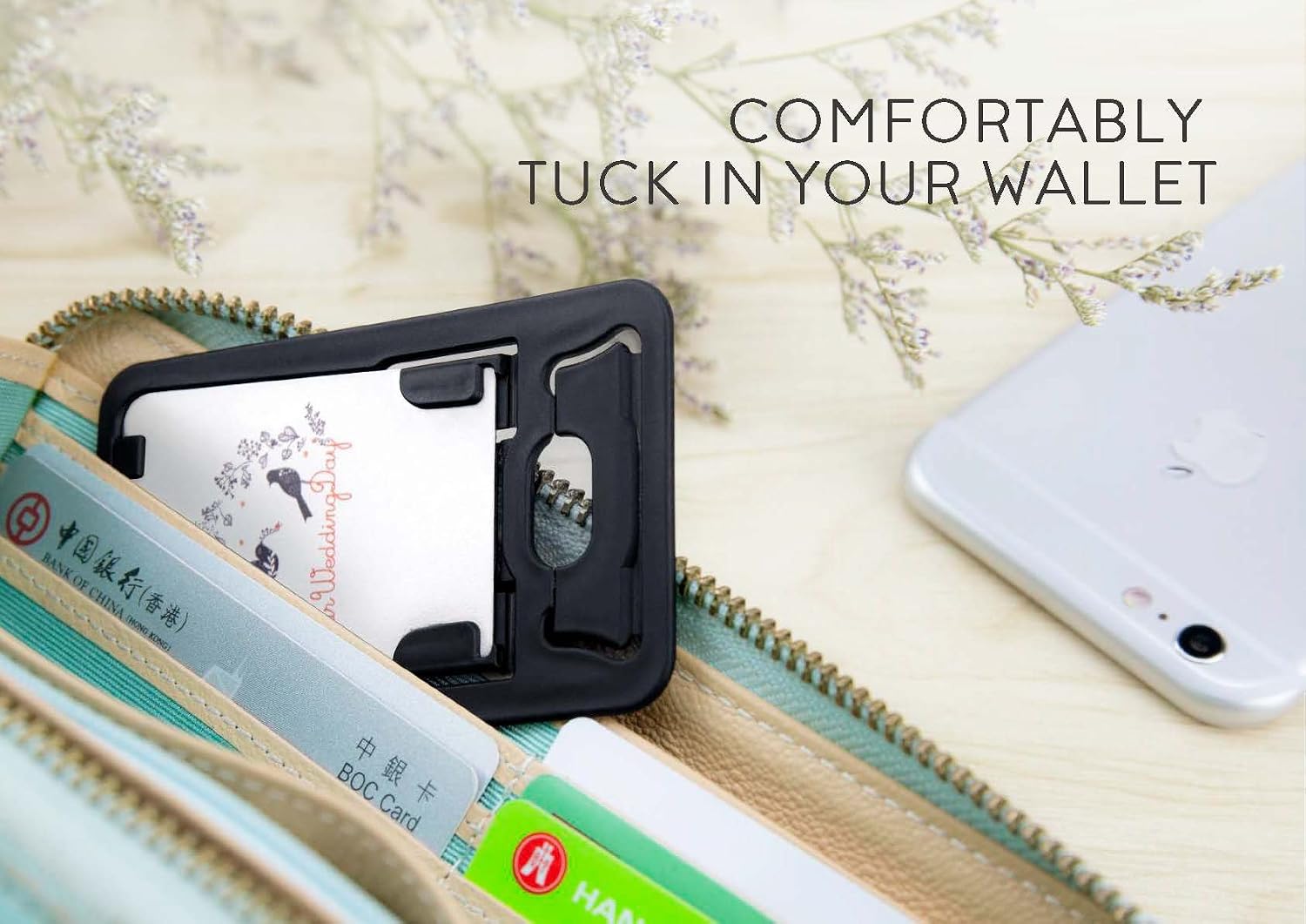 Amusent Pocket-Size Slim-Pro Stand, Ultra Slim Portable Phone Stand, Foldable Kickstand, Sturdy, Adjustable, Multi-Angled, Compatible w/iPhone, Smartphones & Tablets