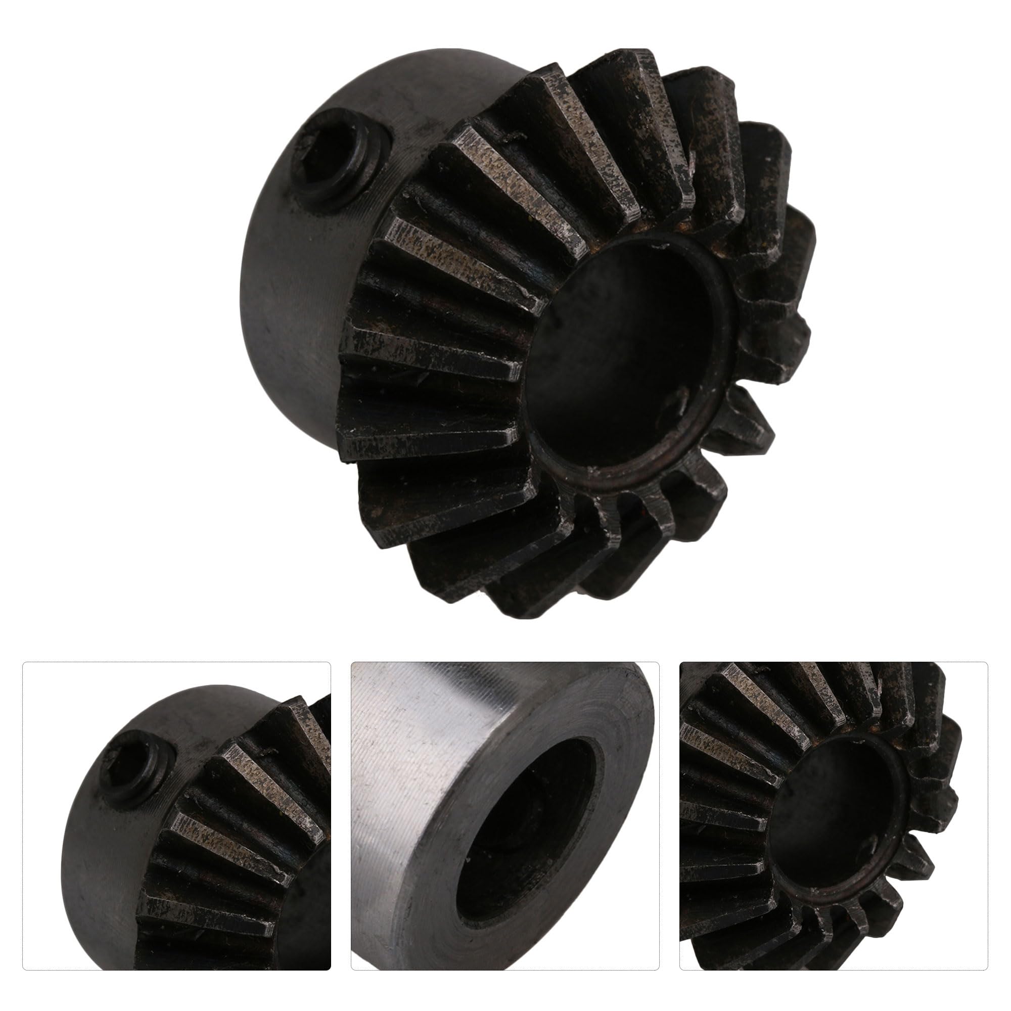 Yibuy Lot de 2 roues dentées biseautées 16 dents 1,5 module 10 mm de diamètre - Argenté/noir