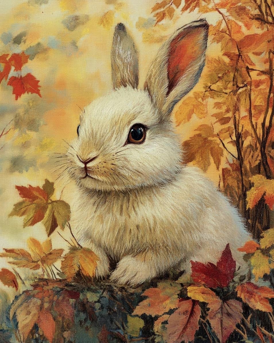 WallustrioaW Cross Stitch Kits,Animal Rabbit,11CT Cross Stitch for Adults,Stamped Cross Stitch Kits Beginner Embroidery for Adults,40x50cm
