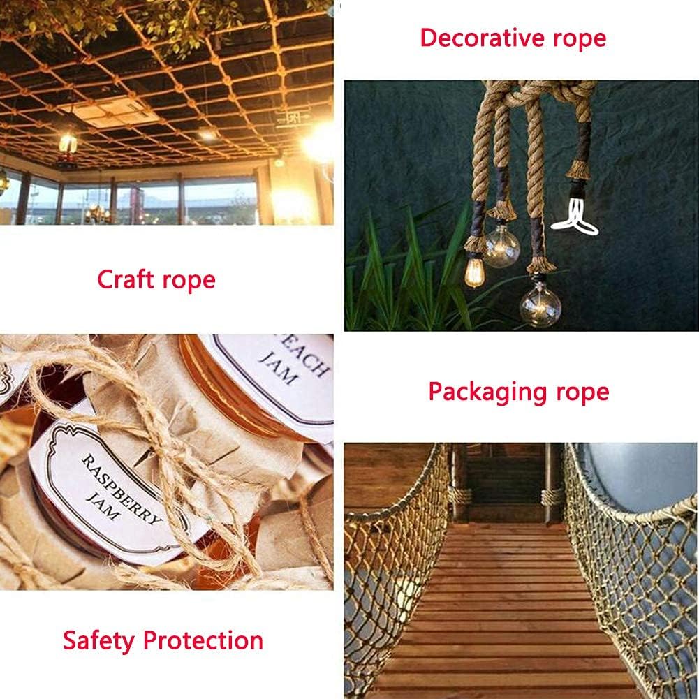 Jute Rope,Natural Twisted Hemp Rope High Strength Solid Braid Jute Twine,for Tie/Pull/Swing/Climb and Knot(14mm)