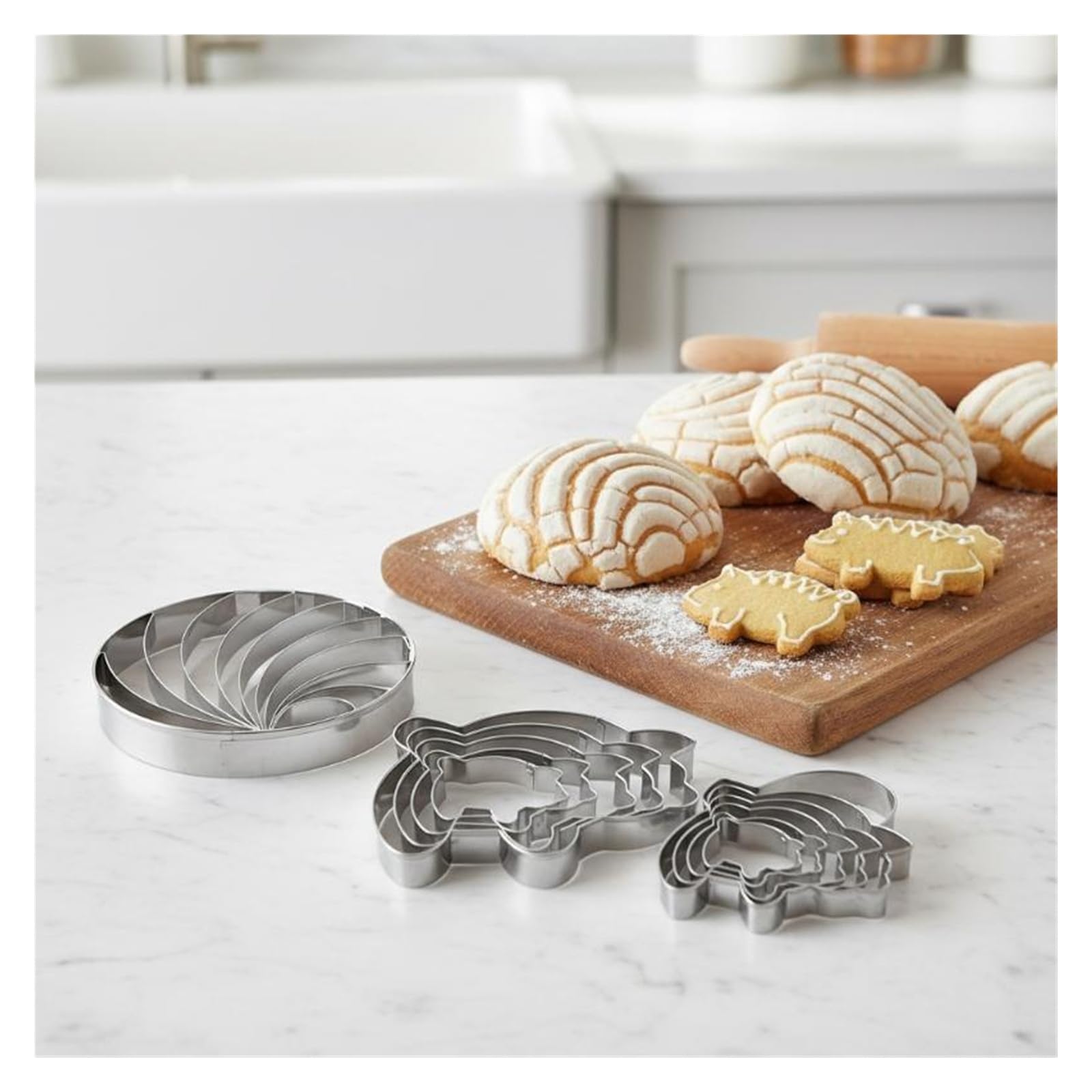 2-in-1-Mexikanische runde Brotform aus Stahl for Selbermachen, Backen in Schweineform, Keksformen, langlebig, antihaftbeschichtete Pfanne for die Brotherstellung in der Küche zu Hause