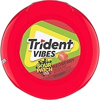 Vista 15 de Trident Vibes SOUR PATCH KIDS Redberry - Goma de mascar sin azúcar, botella de 40 piezas