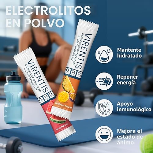 Vista 5 de 16 paquetes de electrolitos en polvo, paquetes de hidratación sin azúcar, 8 sabores líquidos diarios IV mezcla de bebida de electrolitos