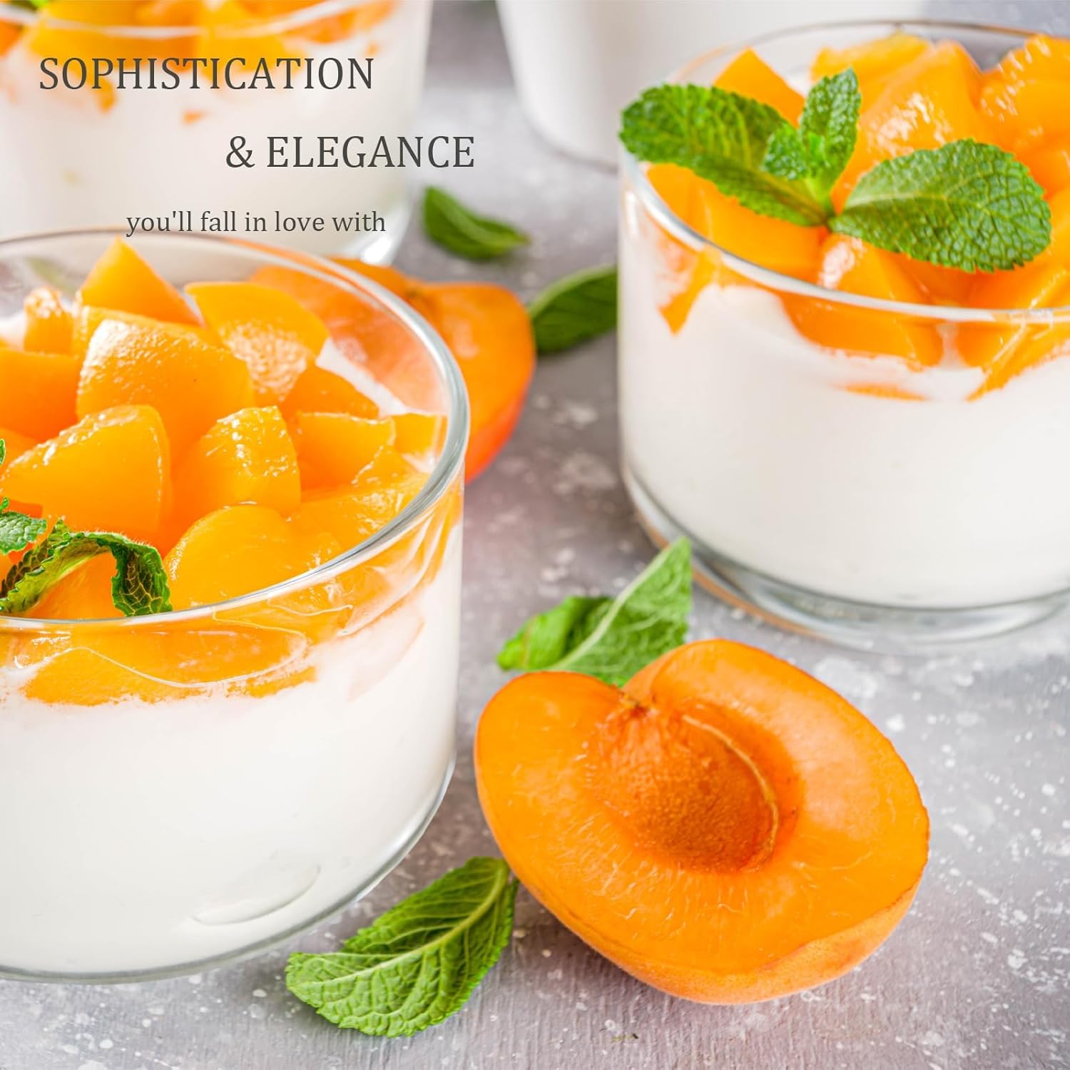 6 Oz Small Glass Bowls - Clear Dessert Cups & Serving Dips & Sauce - Microwave & Dishwasher Safe - Set of 6