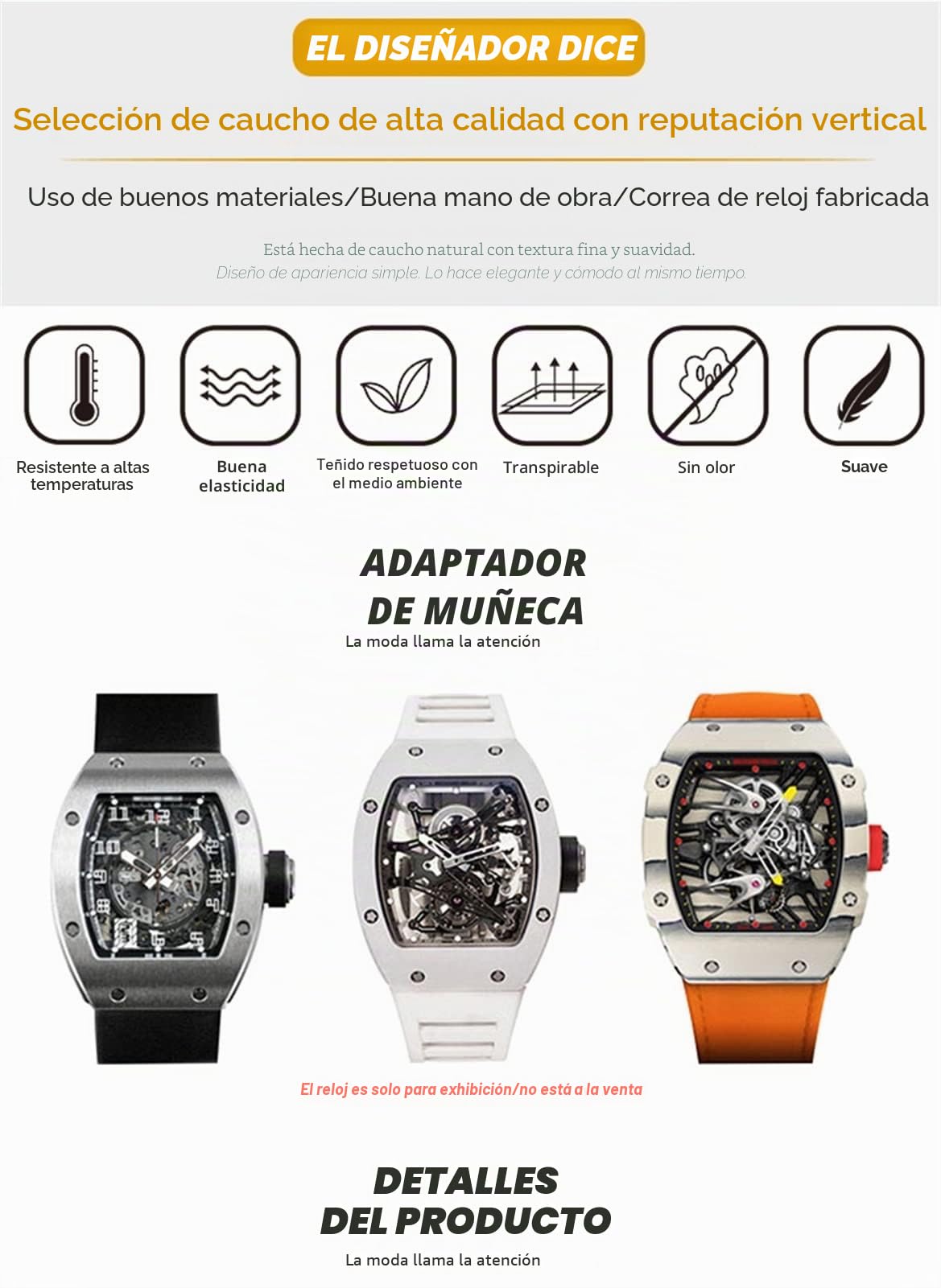 Correa de reloj de goma de 20mm y 25mm para Richard Spring Bar, correa de silicona para reloj deportivo Mille, pulsera impermeable suave