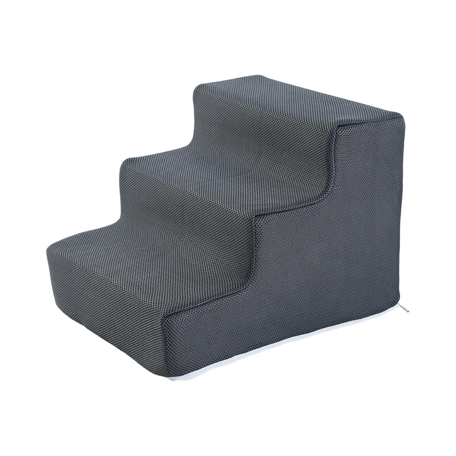 ＡＷＨＡＯ Escaleras para Mascotas, escaleras para Perros, rampa para Perros, Escalera Multiusos, Esponja de Alta Densidad para Perros pequeños, S 3 peldaños Gris Oscuro