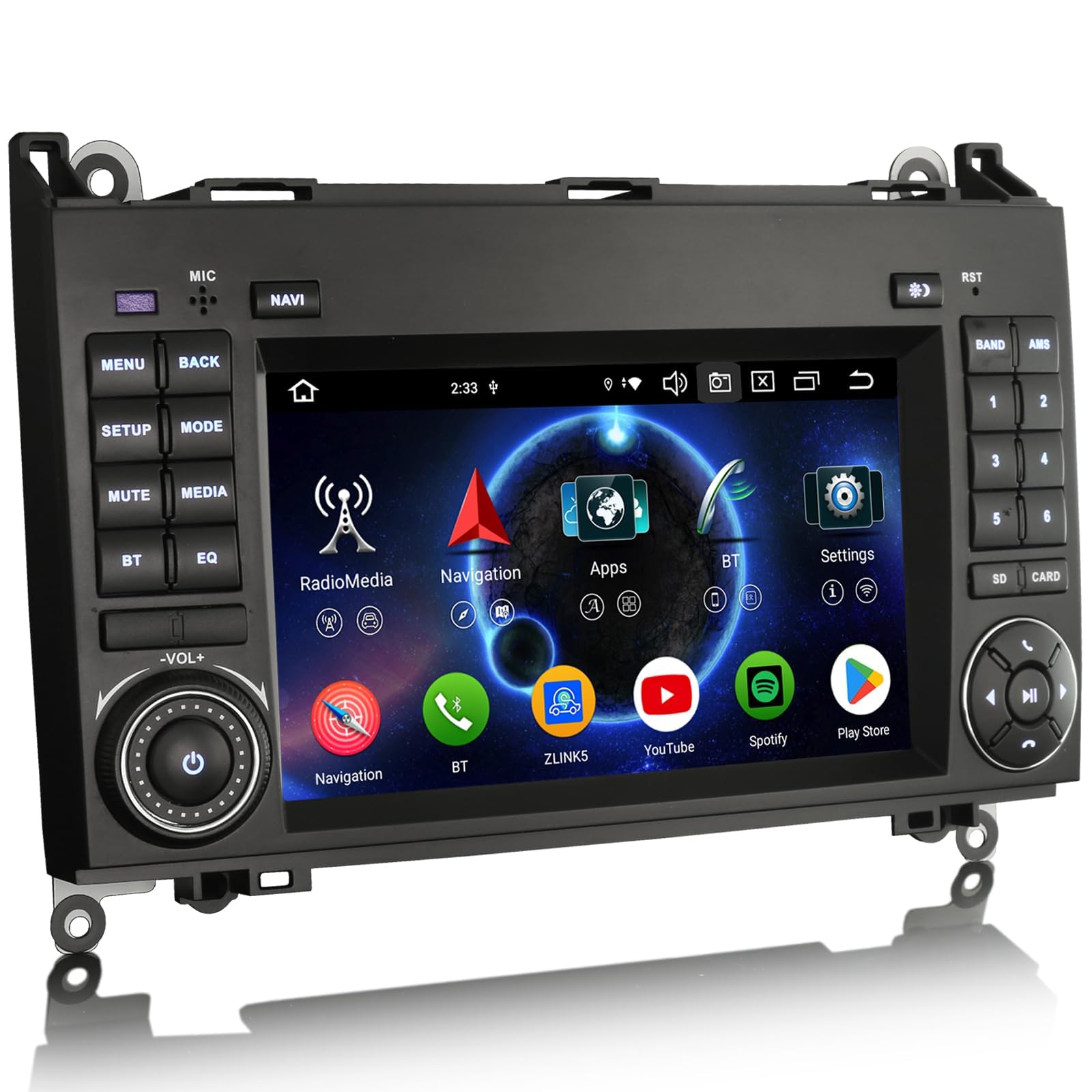 Android 16 4+64GO Autoradio pour Mercedes Classe A W169 Classe B W245 Vito | Sans fil Carplay Android Auto Bluetooth Navigateur GPS Canbus SWC 2,2 GHz CPU DSP IPS écran tactile
