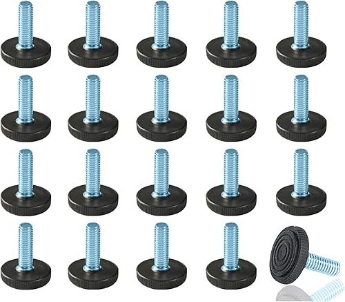 WAFJAMF 20 niveladores de muebles ajustables M6, patas de mesa roscadas, atornillables para patas de silla, nivelación para mesas, sillas, patas de