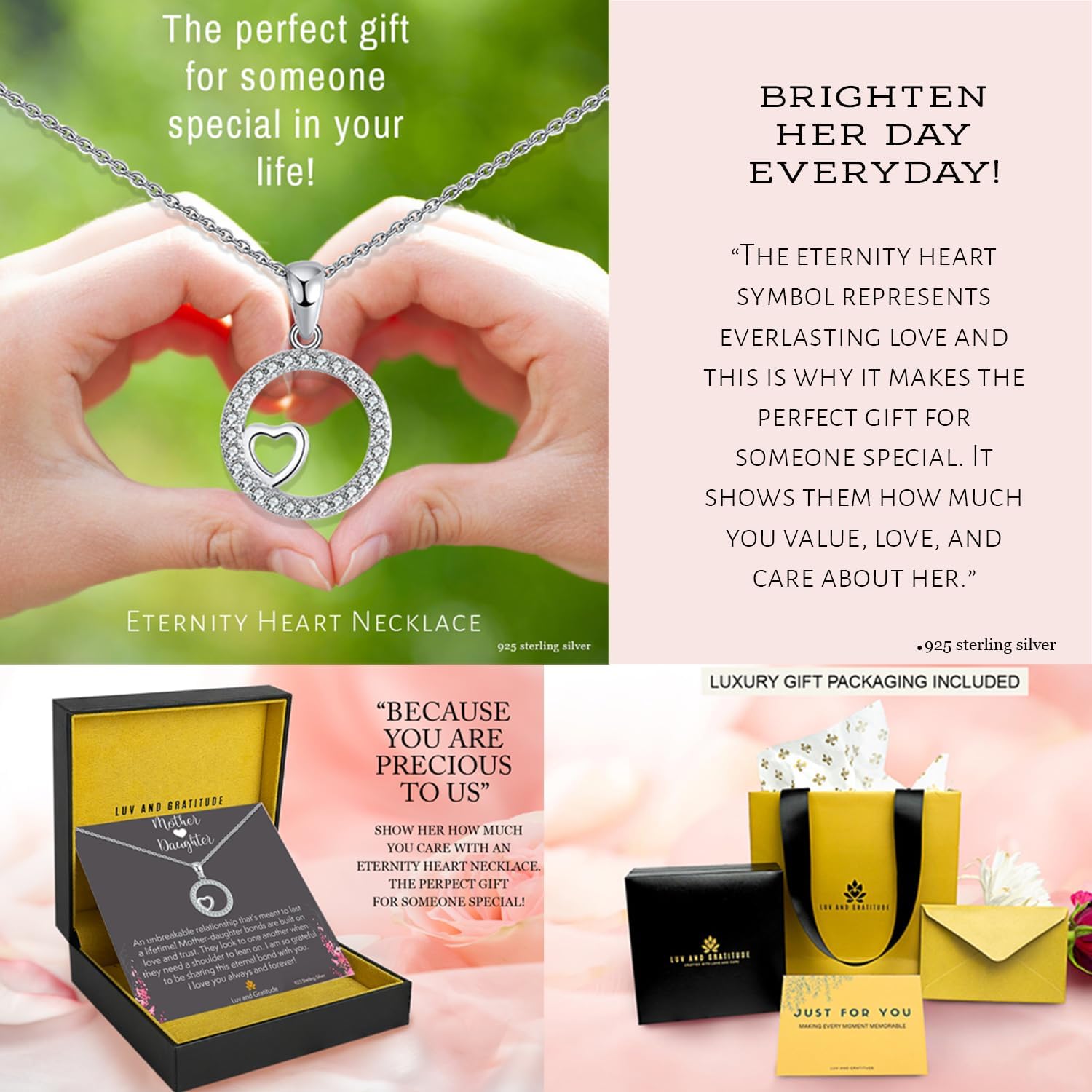 Luv and Gratitude Gift for Mom, Sterling Silver Necklace for Mom, Mother's Day Gift, Birthday Gift for Mother, Christmas Gift for Mom (Parent) - Image 8