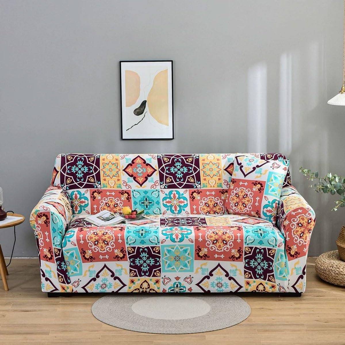 Sswh G Sofa Cover 1/2/3/4 Seater Super Soft Covers High Stretch Sofa Slipcover Printed Pattern Sofa Covers Universal Sofa Slipcover All-Inclusive Sofa Slipcover For D(Size:3 Seater(190-230Cm),Color:g)