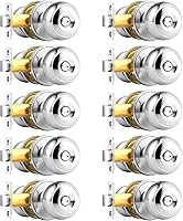 Vista 14 de Probrico Pomo de privacidad para puerta de dormitorio, pomos de puerta interior sin llave para baño, bronce aceitado, paquete de 2