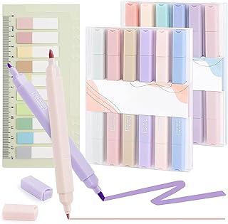 NUDFSY 12Pcs Aesthetic Highlighters Pastel Highlighter Assorted Colors Highlighters, Aesthetic Cute Highlighter With Chisel Tip for Office School for Teens Women Men
