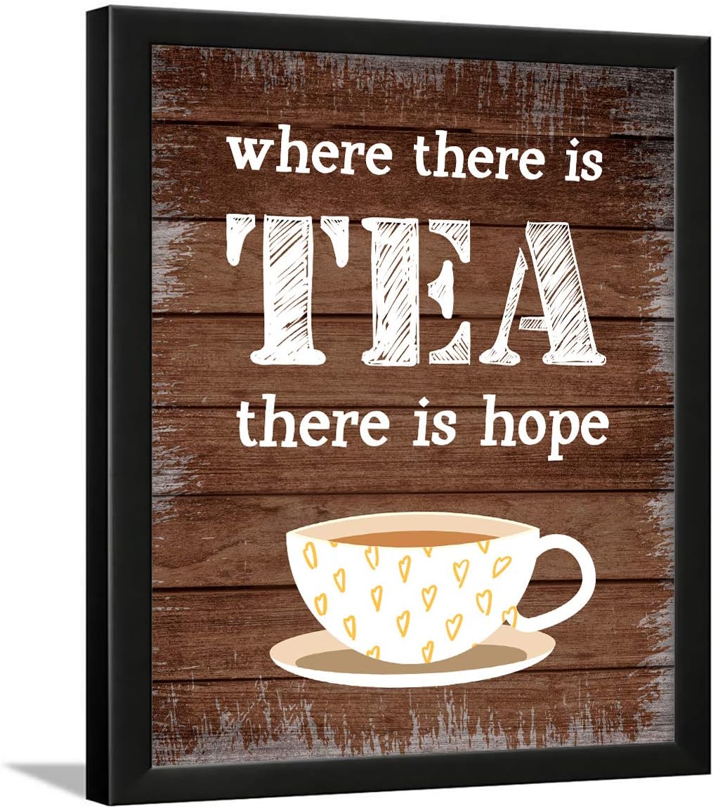 Chaka Chaundh – Tea Quotes Frames - Tea Quotes Wall Frames - Kitchen Quotes Frames - Tea Posters for Wall Framed - Tea Poster Framed - Dining Quotes Frame - (13.5 X 10.5 Inches) (Hope Vintage - Tea)