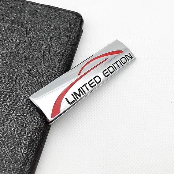 Chrome Metal Limited Edition Logo Car Emblem Premium 3D Badge Auto Rear Trunk Sticker Side Fender Decal Silver