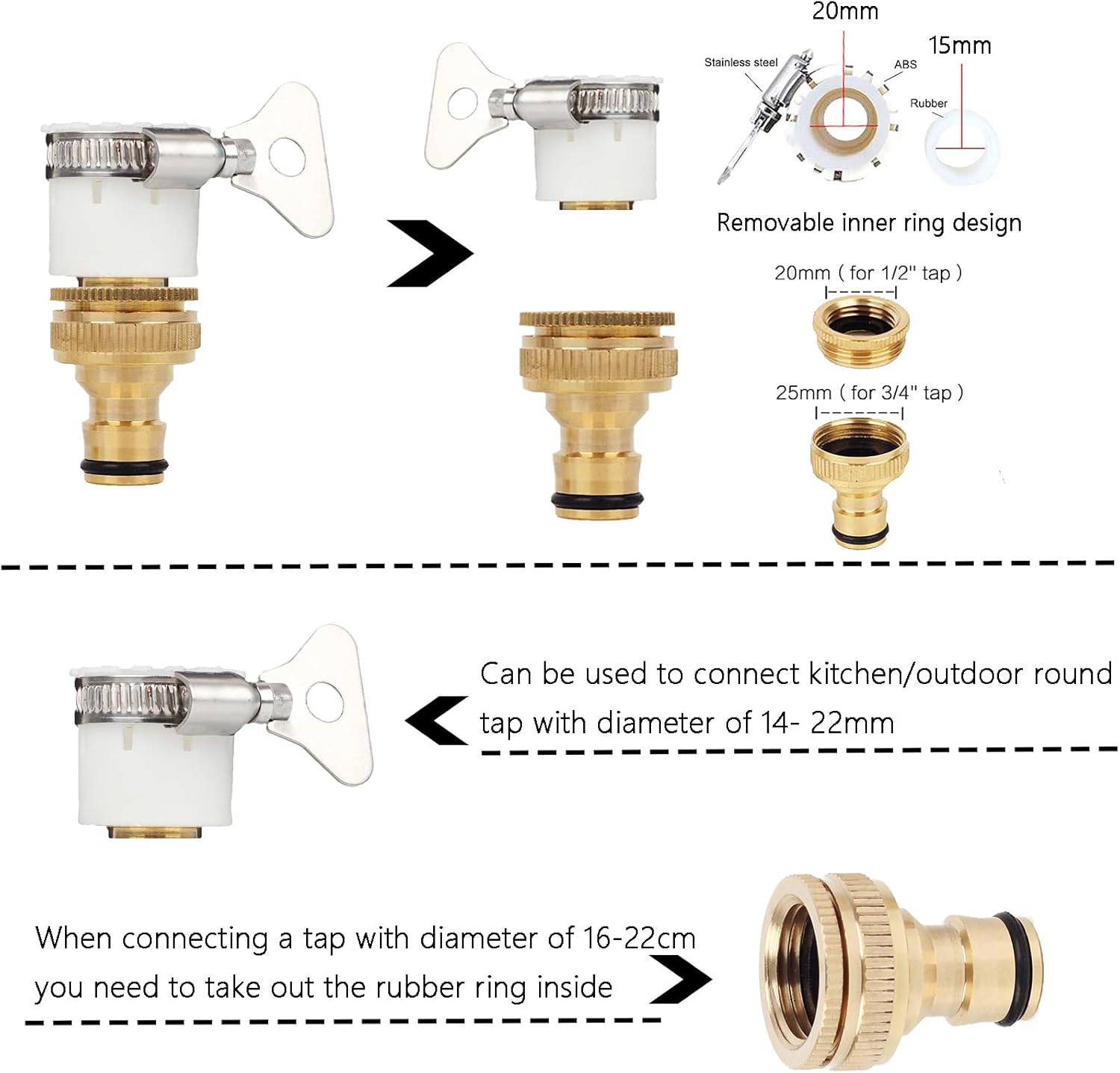 ATBEAMEN Round Mixer Tap Connector Kitchen Sink Diameter 1422mm