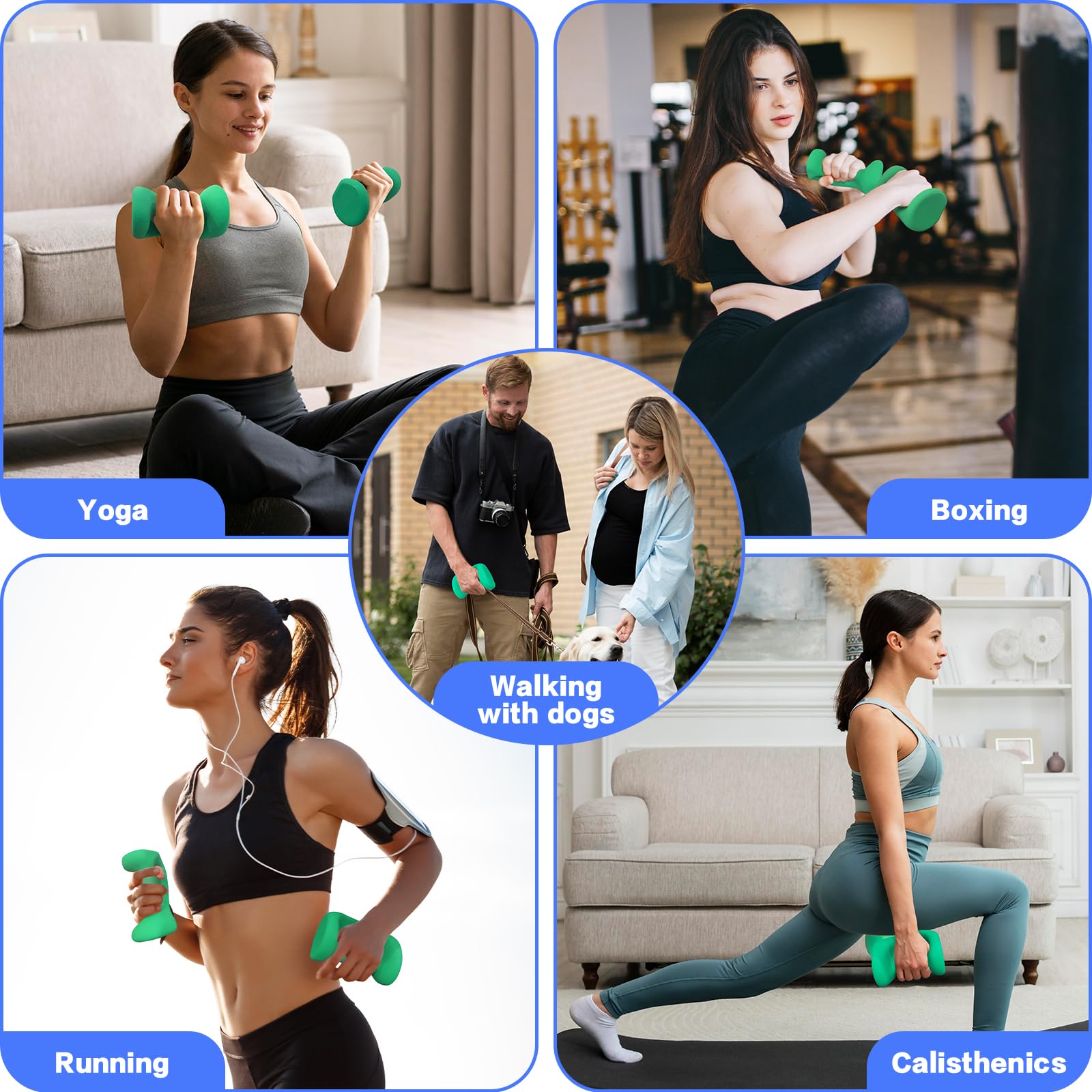 HXD-ERGO Zestaw ergonomicznych hantli, ciężarki do rąk dla kobiet w domu, hantle do uszu, do pilatesu, jogi, joggingu, treningu siłowego