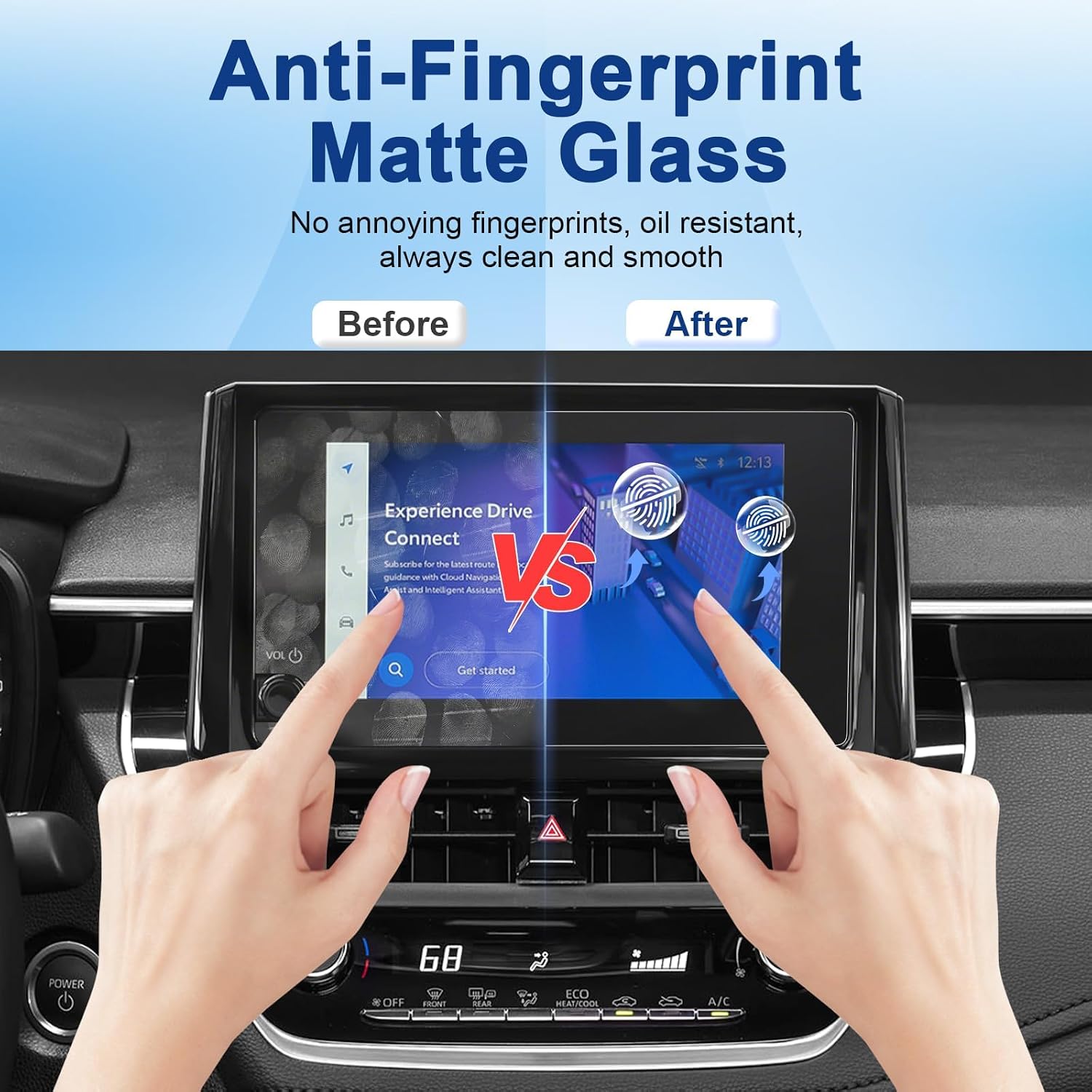 Anti-Glare Matte for Toyota Corolla Cross 2023-2026 Screen Protector, (L/LE/XLE/Hybrid S/SE/XSE) 8-inch Touchscreen, 9H Tempered Glass 2026 2025 Corolla Cross Accessories HD&Anti-Fingerprint 8"