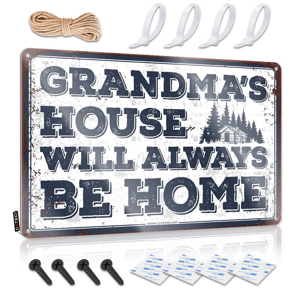 Bar Wall Decor Grandmas 'S House Will Always Be Home Tin Sign Metal Signs Vintage Funny Funny House Decor(30X40CM)