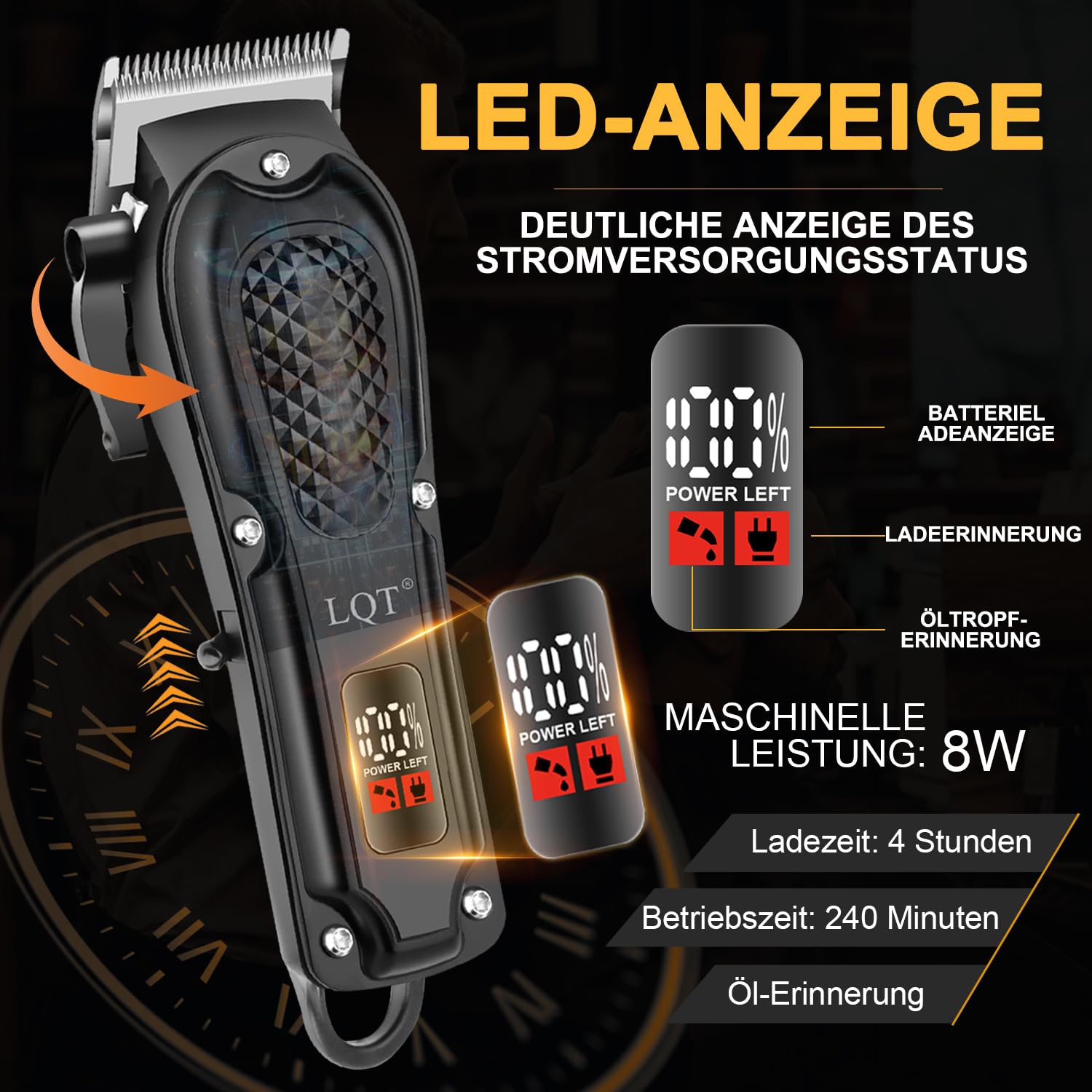 Haarschneidemaschine Set Herren - 5-in-1 schnurloser Haarschneider mit LED-Bildschirm, verstellbarem Bart- & Schnurrbart-Trimmer, selbstschärfende Klingen, leise Haarschnittmaschine, bestes Geschenk