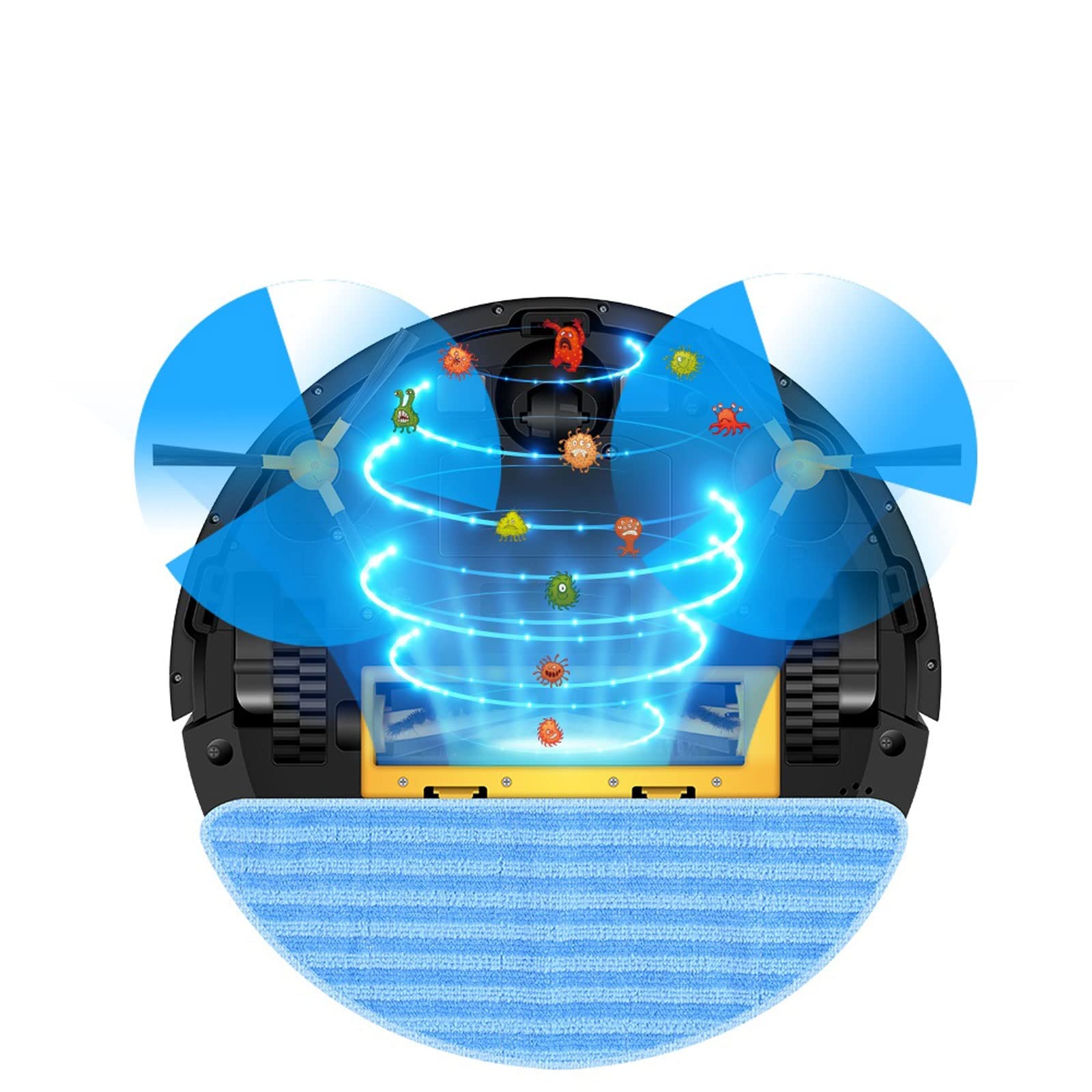 DieffematicJQX Odkurzacz automatyczny Robot Vacuum Cleaner AI Map Navigation,Memory,Smart Partition,WiFi App,Electric Water Tank,Wet Mop