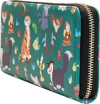 Loungefly Disney Wallet Princess Sidekicks Print Zip Faux Leather Clutch