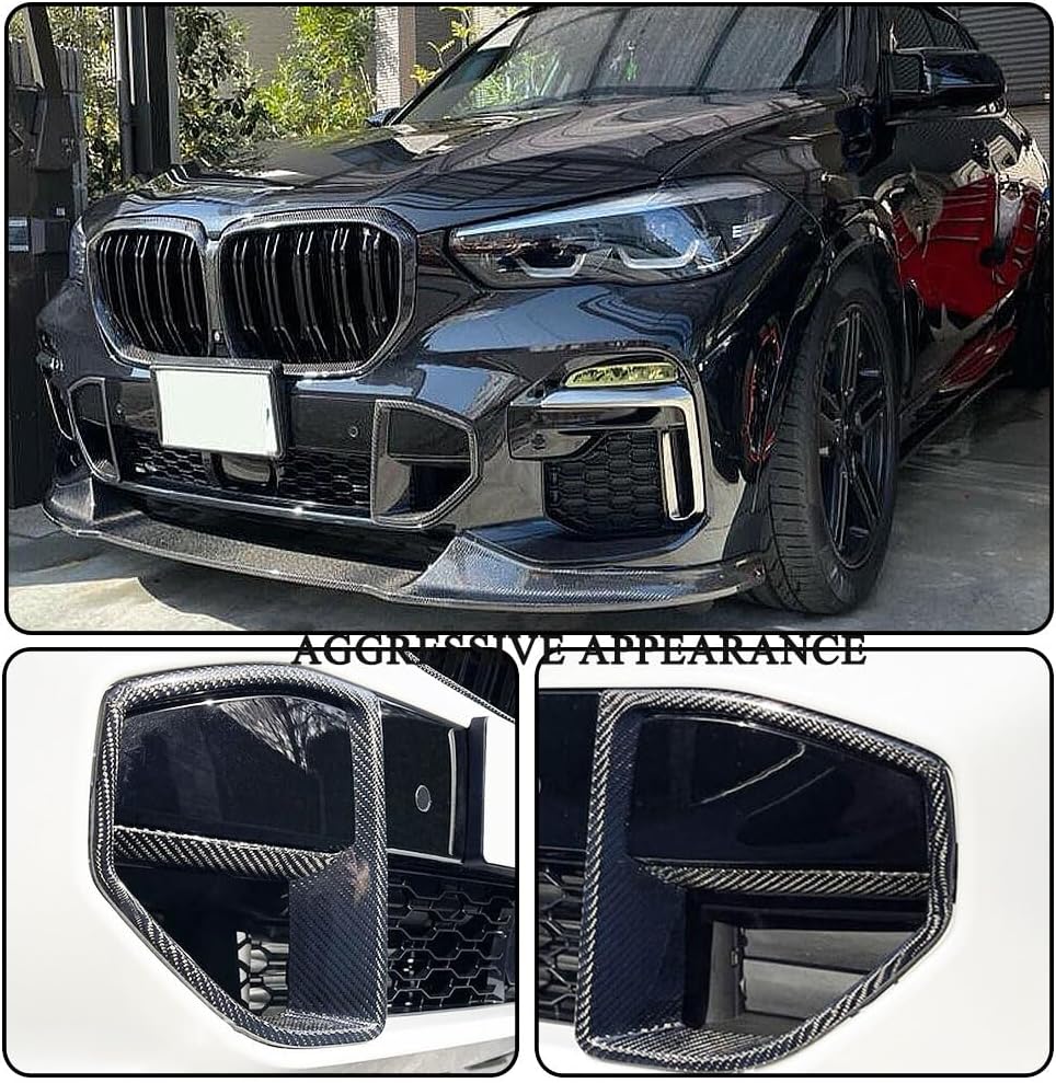 Dry Carbon Fiber Front Bumper Vent fits for BMW X5 G05 xDrive40i xDrive50i M50d M Sport SUV 2019UP Factory Outlet Air Fender Scoop Protector Cover Trims Car Accessories