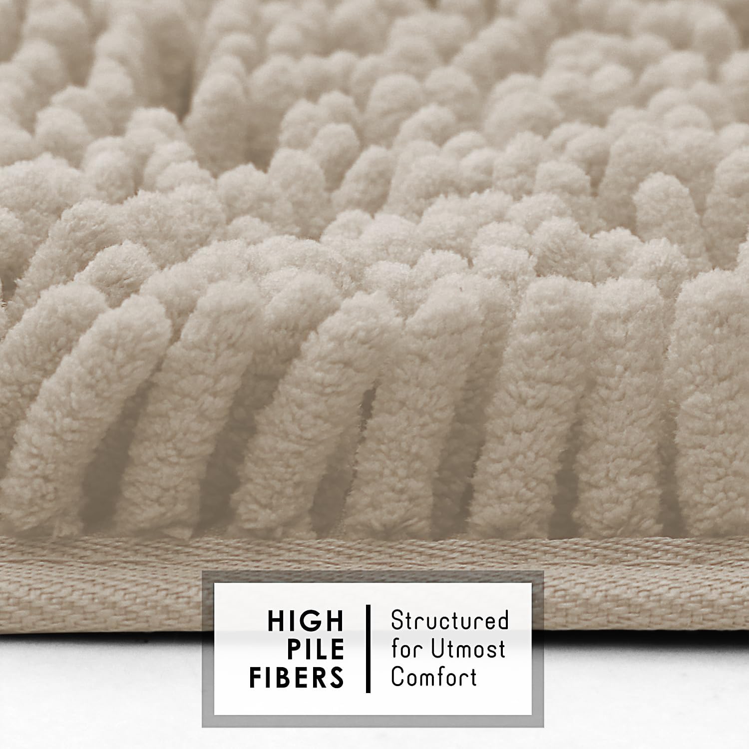 Hearth & Harbor Bathroom Rugs, Chenille Bath Mat - Machine Washable Bath Mats for Bathroom Non-Slip Backing Rubber, Quick Dry Bathroom Mat