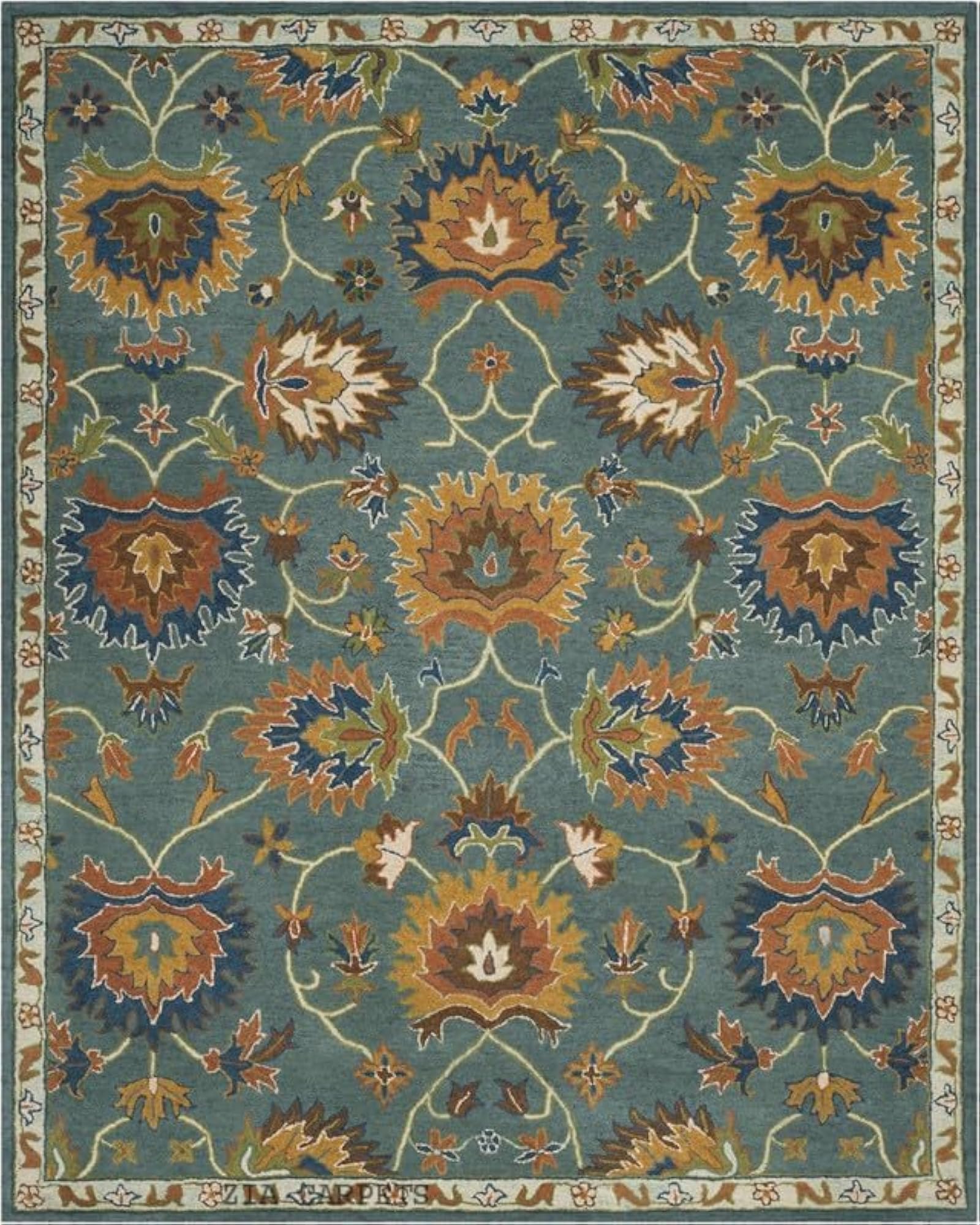 Premium Handmade Tufted Wool Geometric Design Rug, 6x6 Feet
