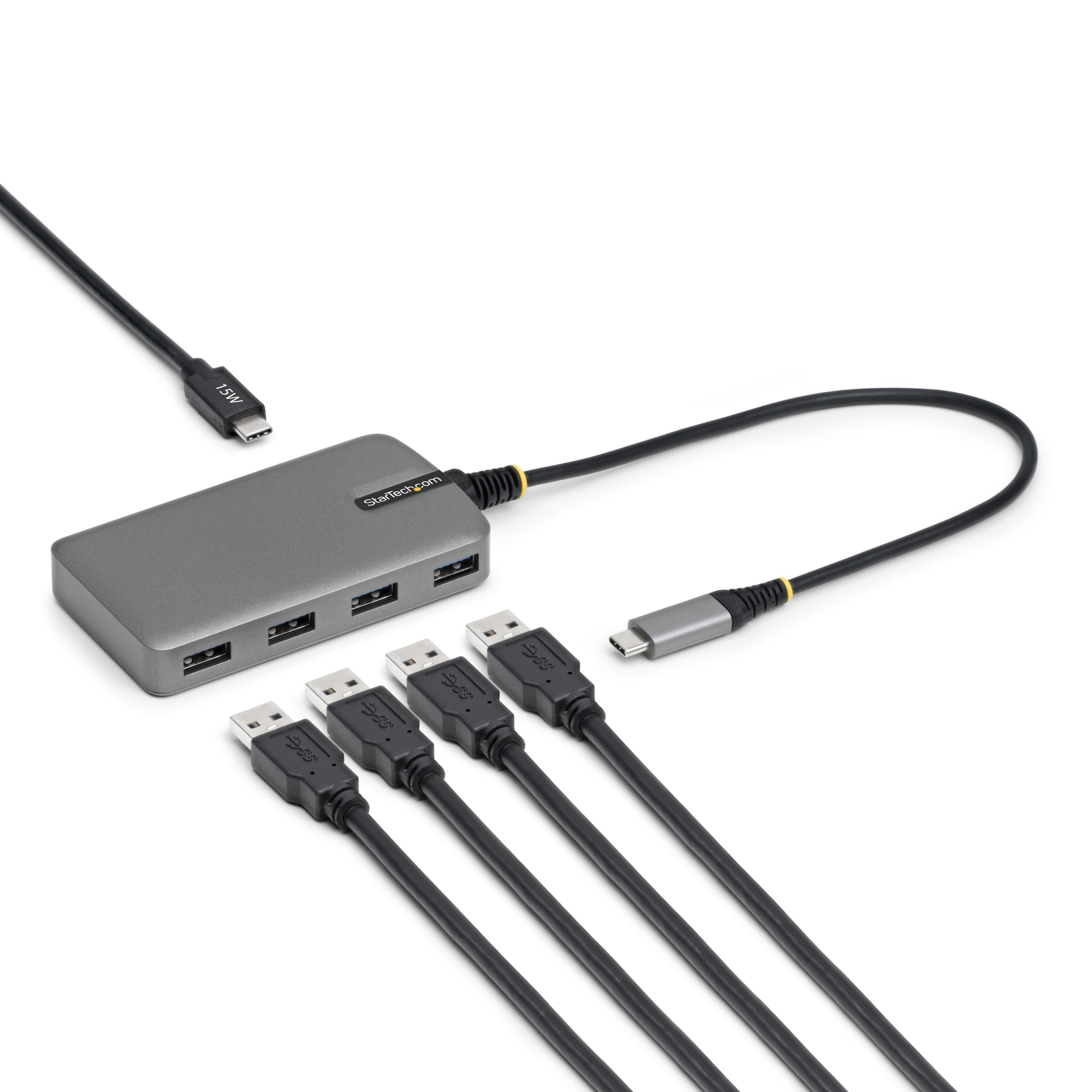 StarTech 4-Port USB-C Hub, 5Gbps Data Transfer, Bus-Powered USB 5Gbps Splitter, 4x Type-A Ports Extender for Laptops, Compatible with MacBook, Dell XPS, Surface Pro, Chromebook