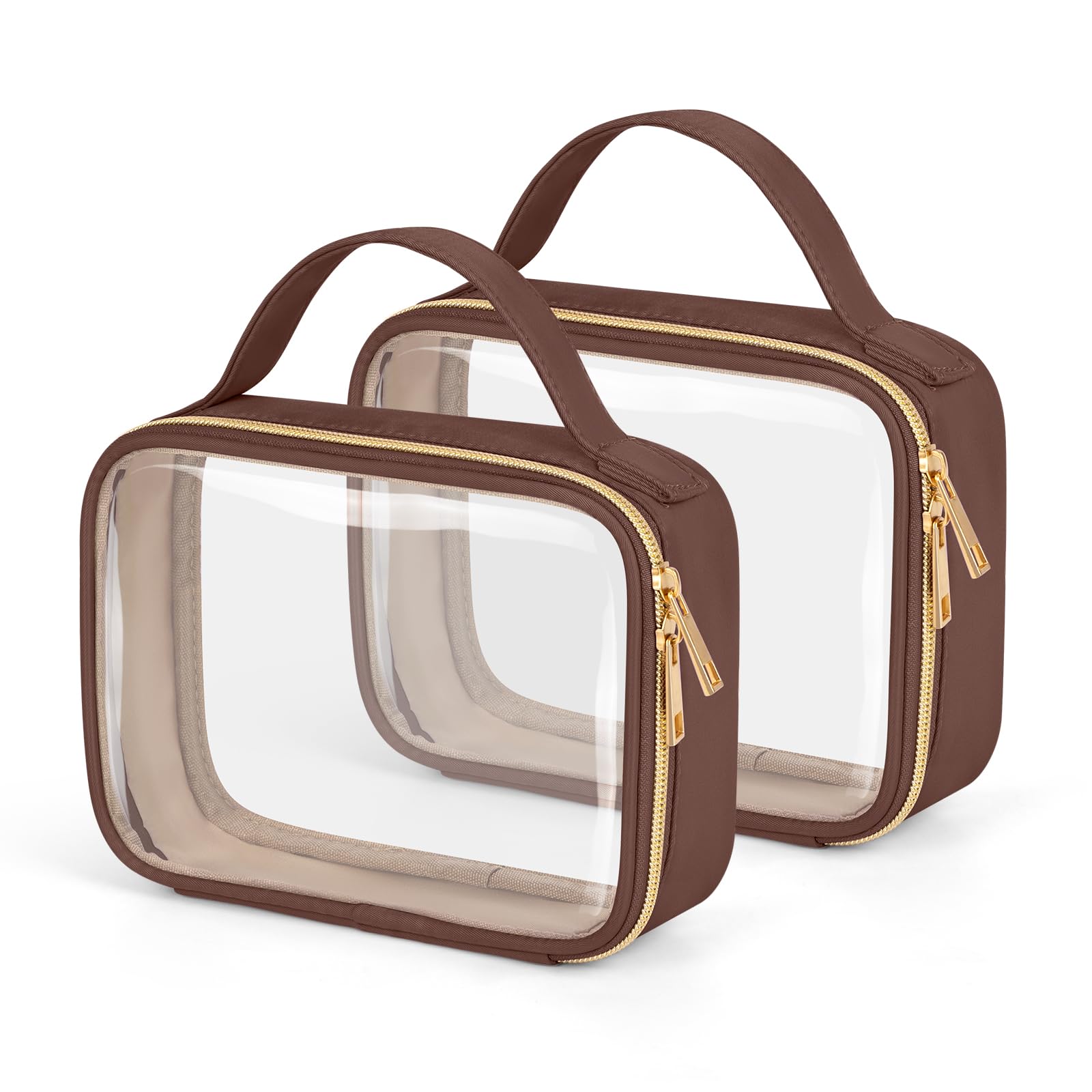 Photo 1 of Wedama Clear Toiletry Bag - 2 Pack, Large, Brown