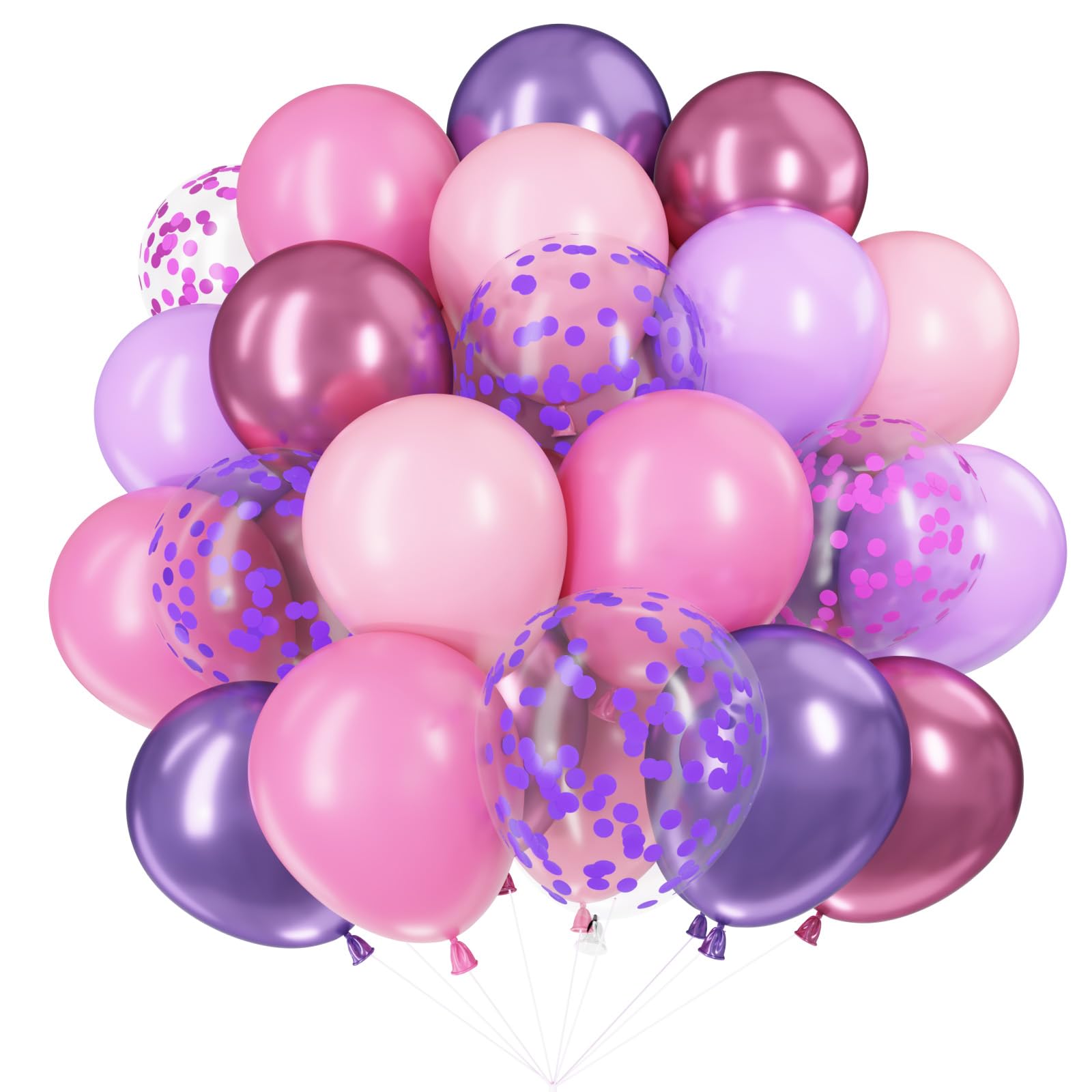 Pink And Purple Balloons- 50Pcs K Pop Balloons With Metallic Helium Birthday Ballons, Kpop Demon Movie Hunters Birthday Decorations For Girls Women, Bridal Baby Shower Wedding, 12Inch